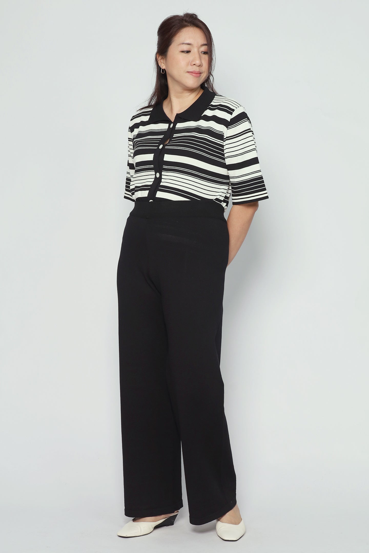 Mun Knit Stripes 2 in 1 Top and Pants Set