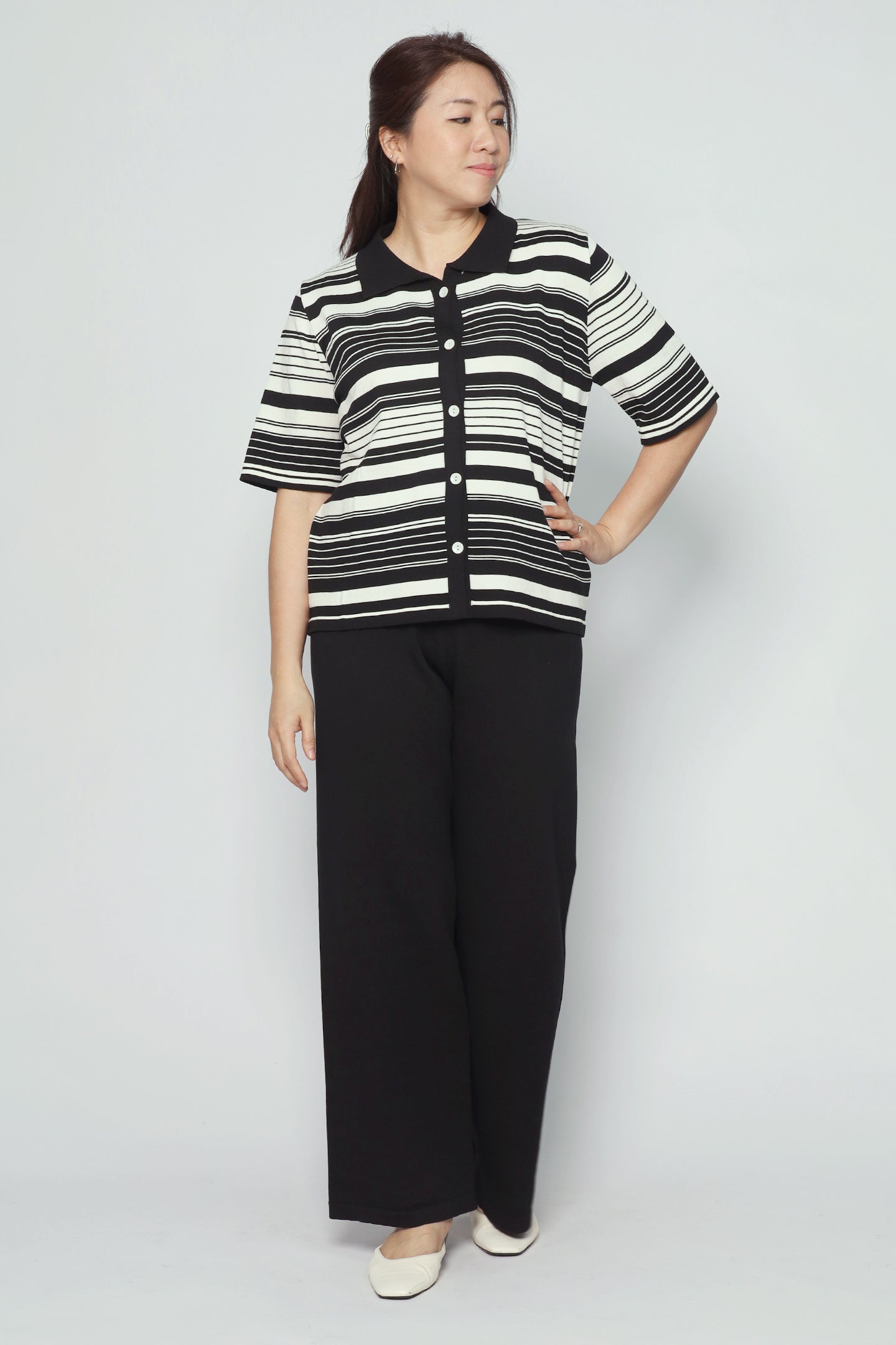 Mun Knit Stripes 2 in 1 Top and Pants Set
