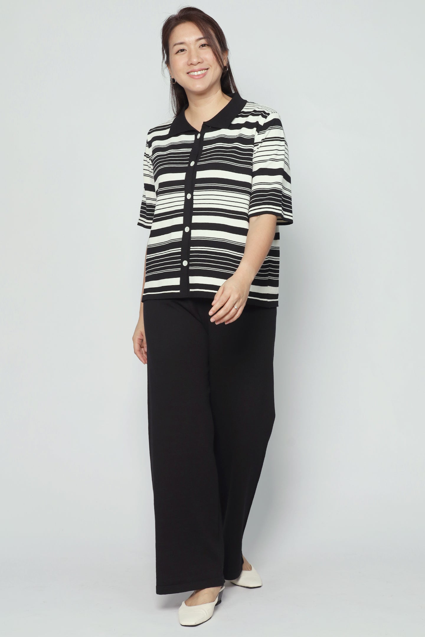 Mun Knit Stripes 2 in 1 Top and Pants Set