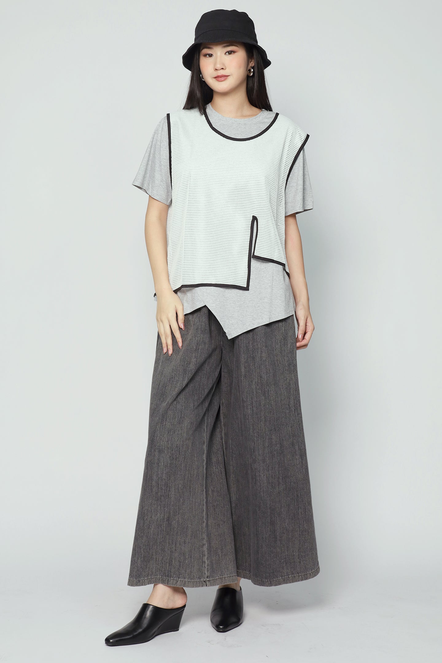 Neve Mesh Top in Grey