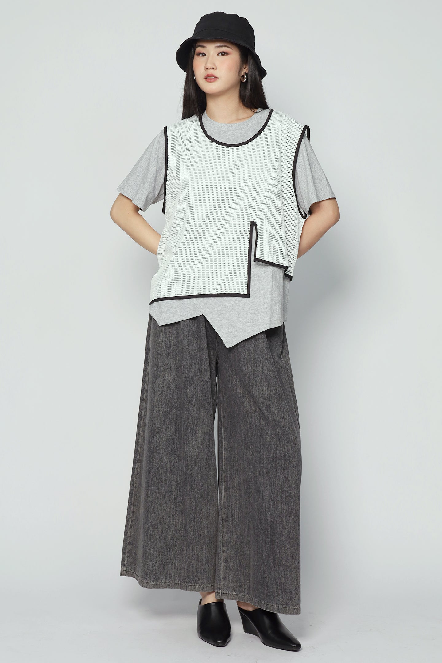 Neve Mesh Top in Grey