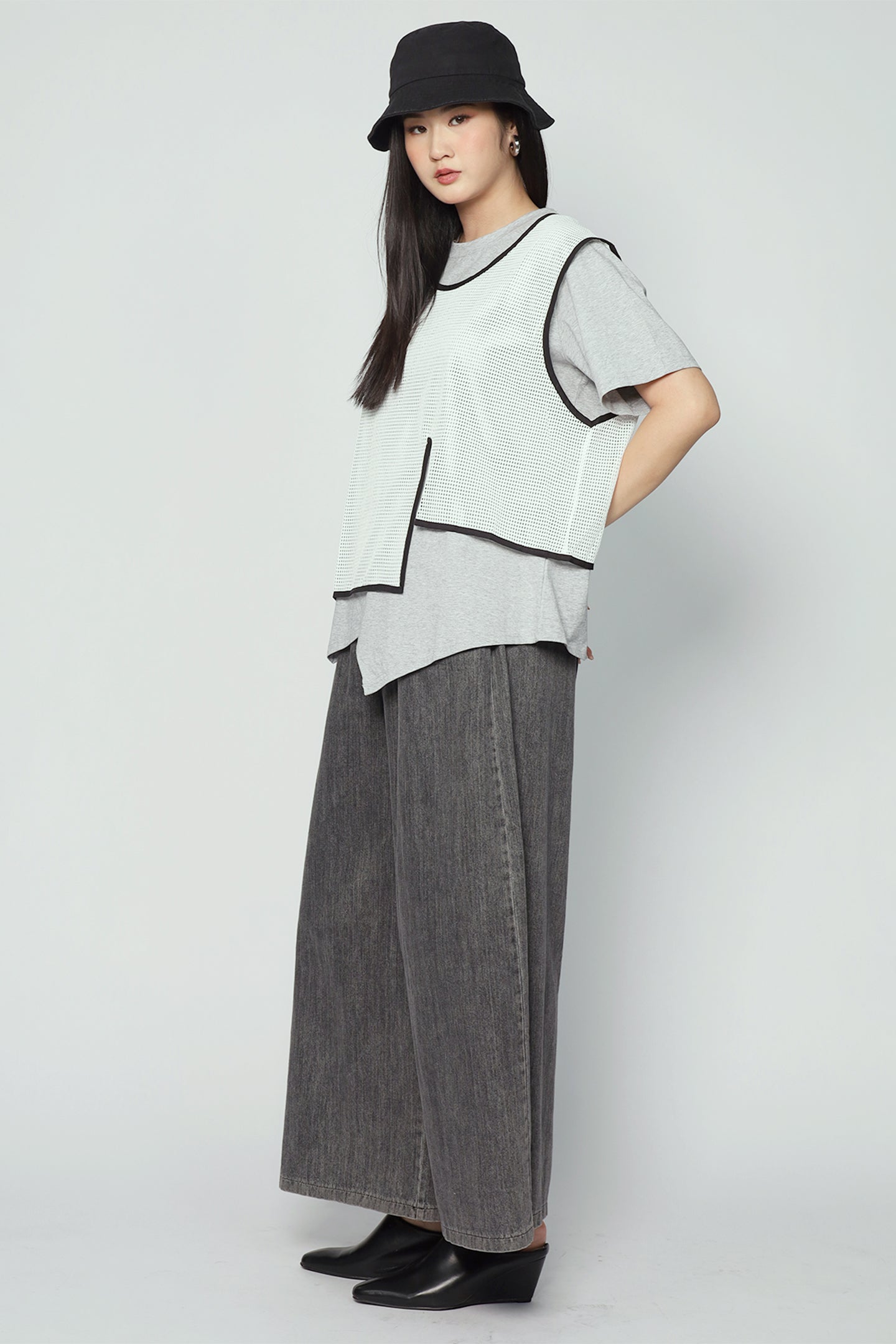 Neve Mesh Top in Grey