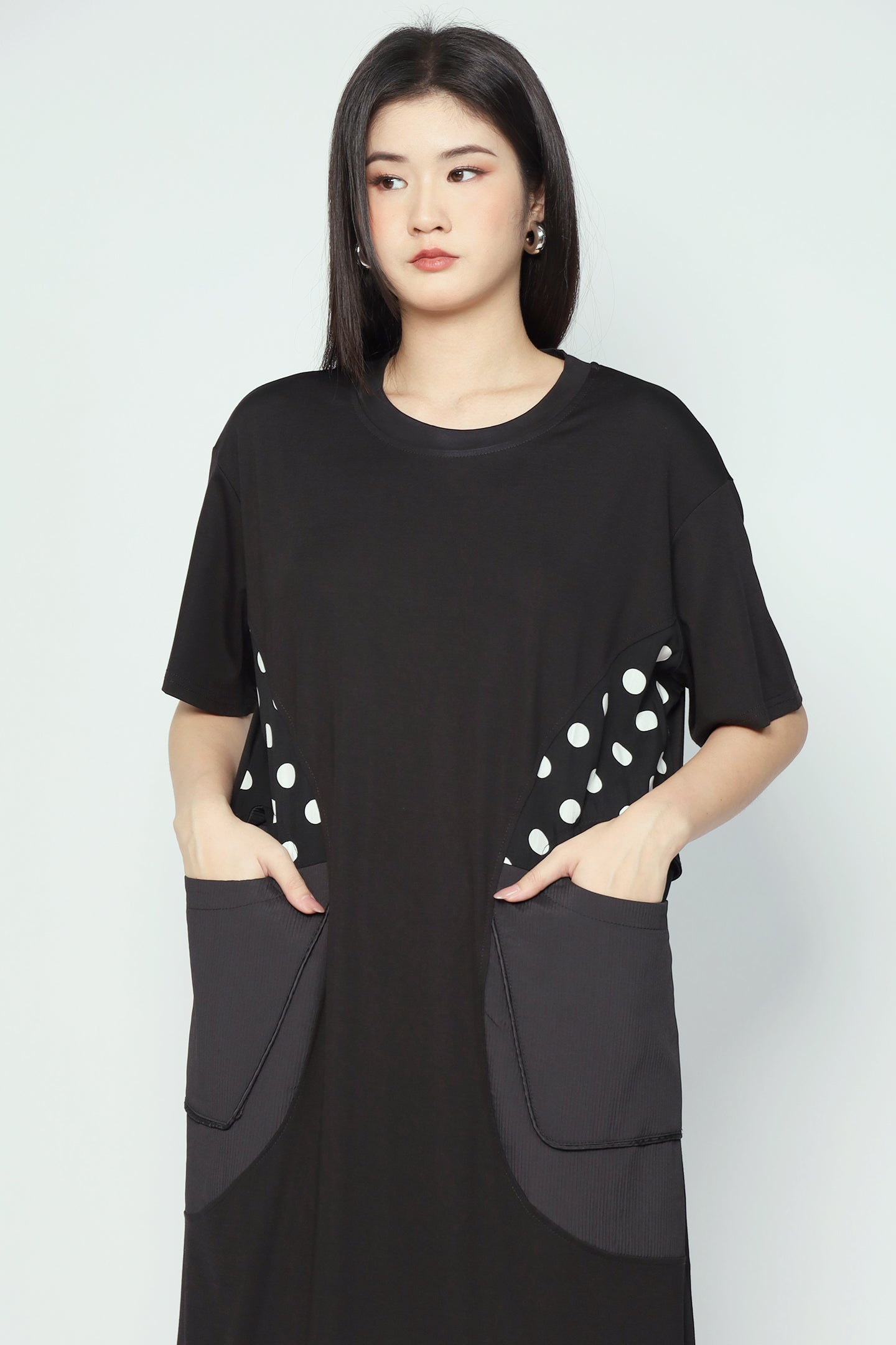 Norish Polkadot Dress in Black