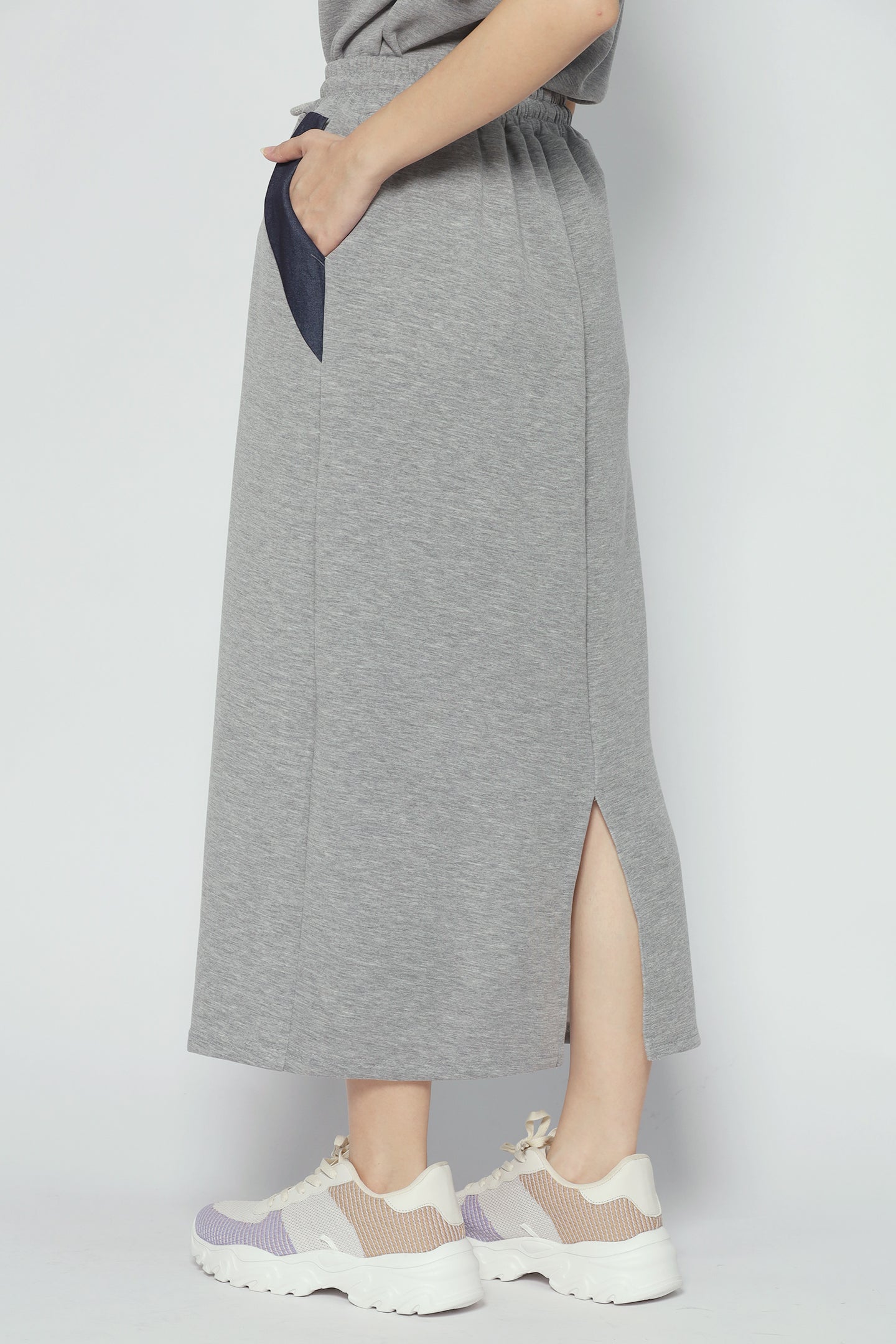 NY USA 2 in 1 Top and Skirt Set in Grey
