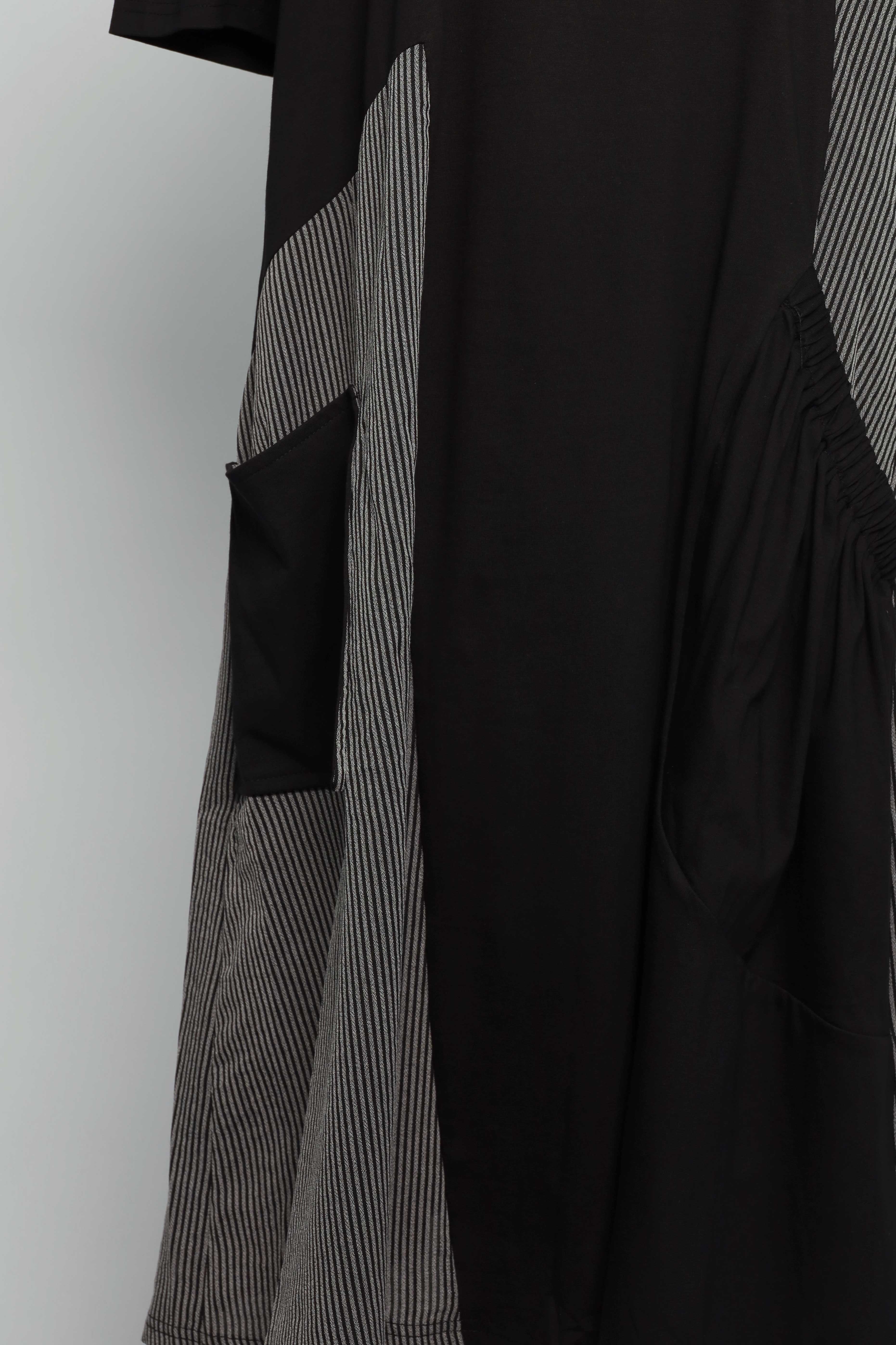 PO - Nia Pinstripes Dress in Black