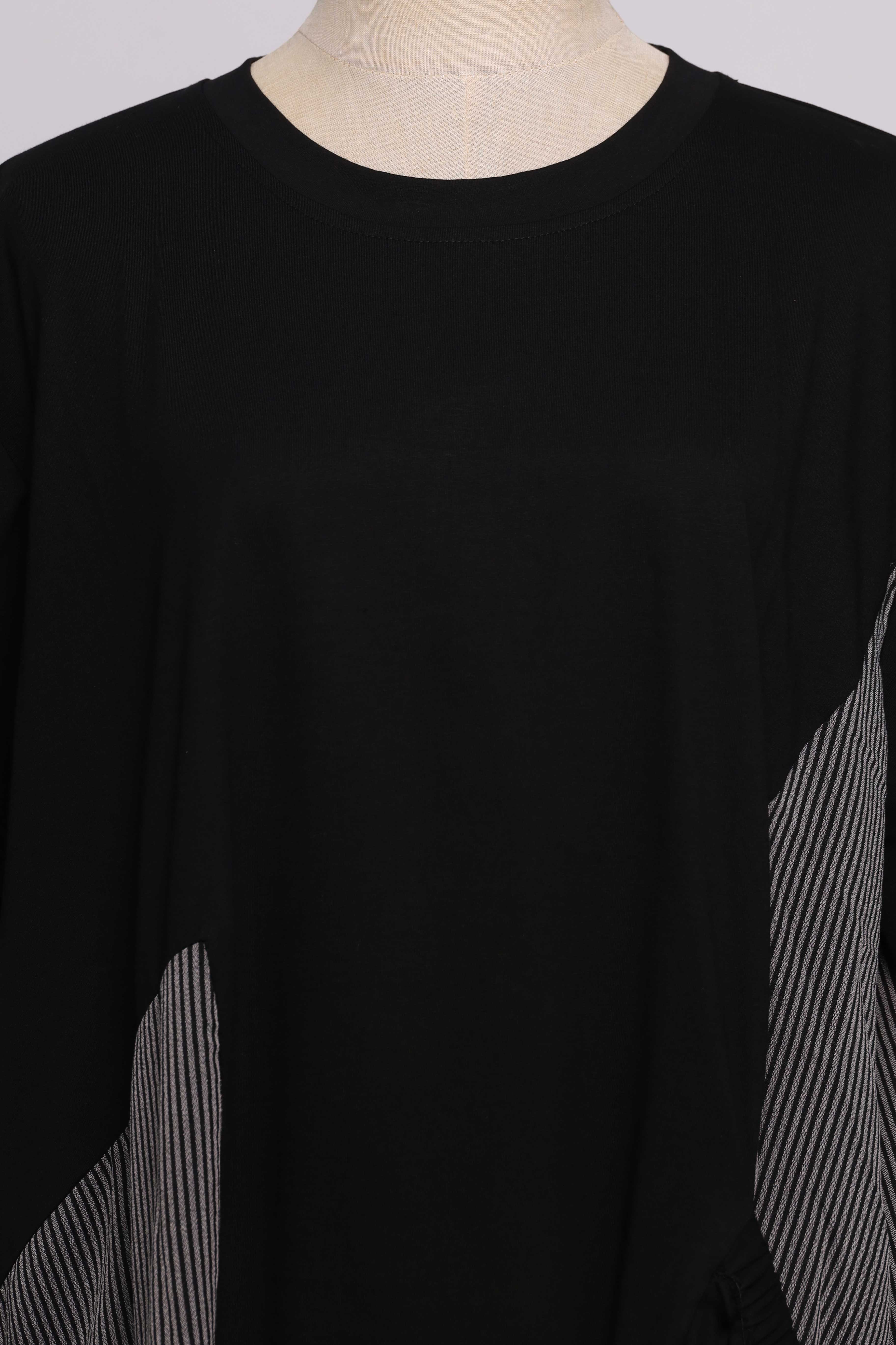 PO - Nia Pinstripes Dress in Black