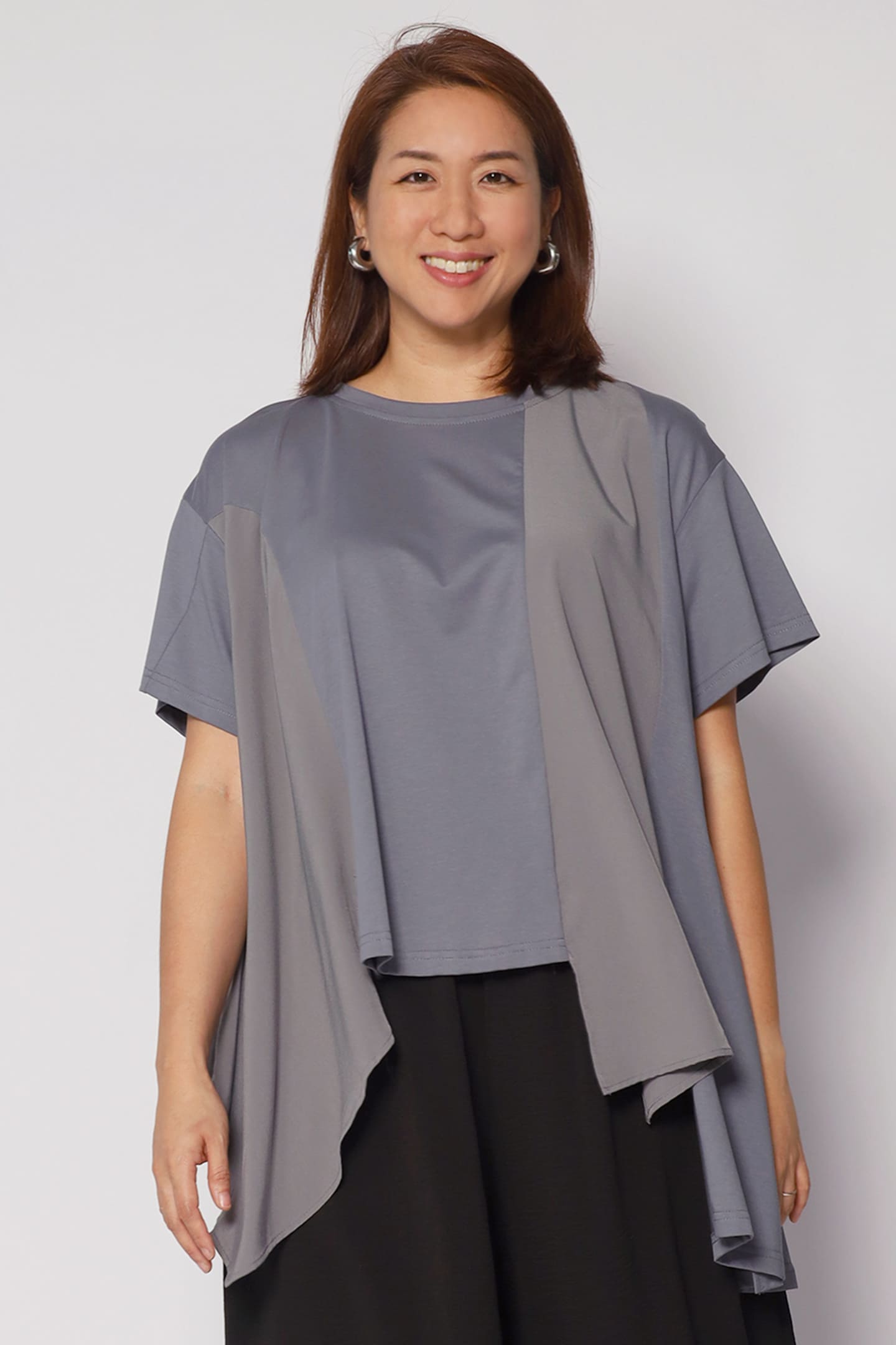 Backorders Ollie Asymmetrical Top in Grey