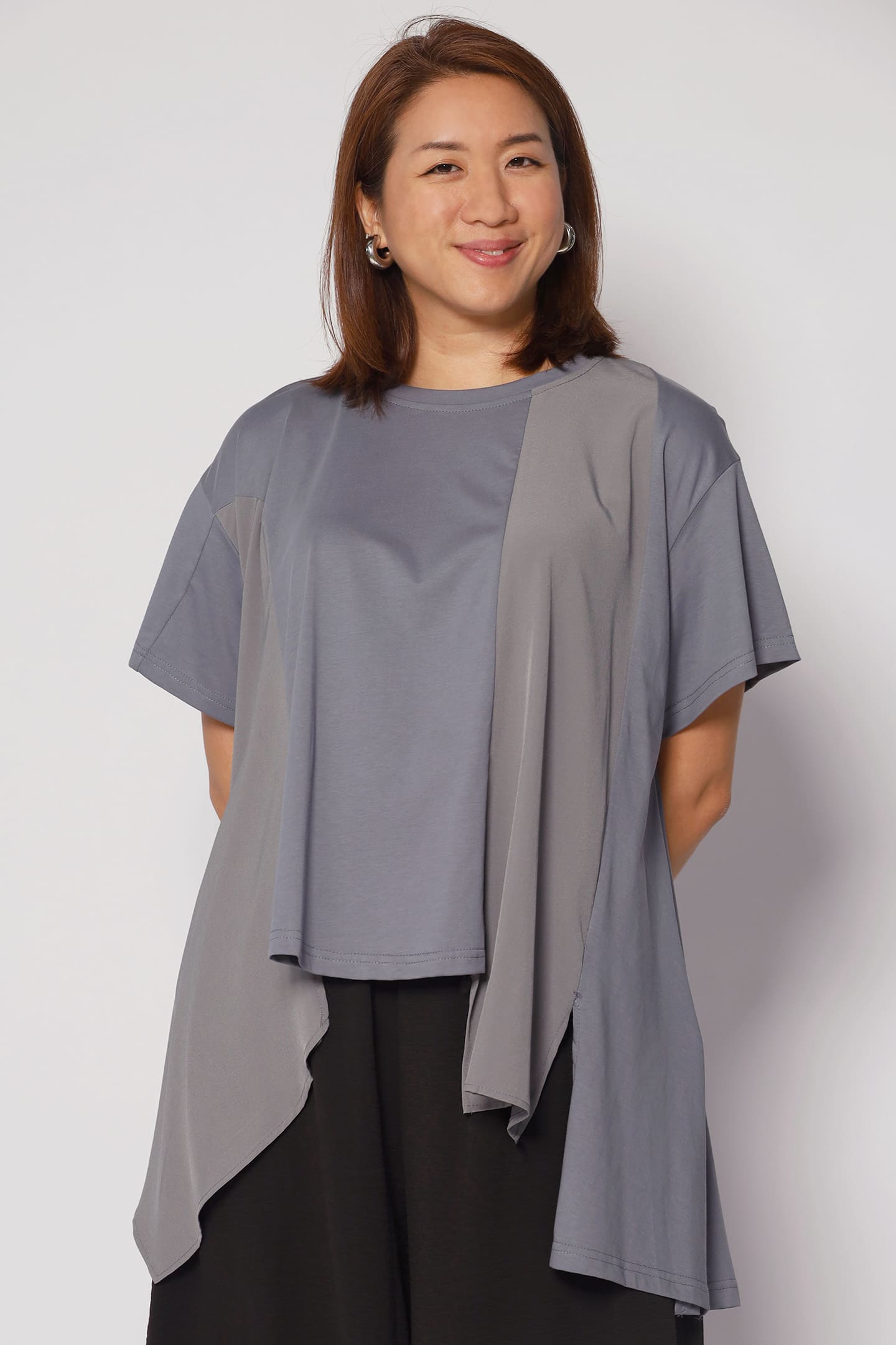 Backorders Ollie Asymmetrical Top in Grey