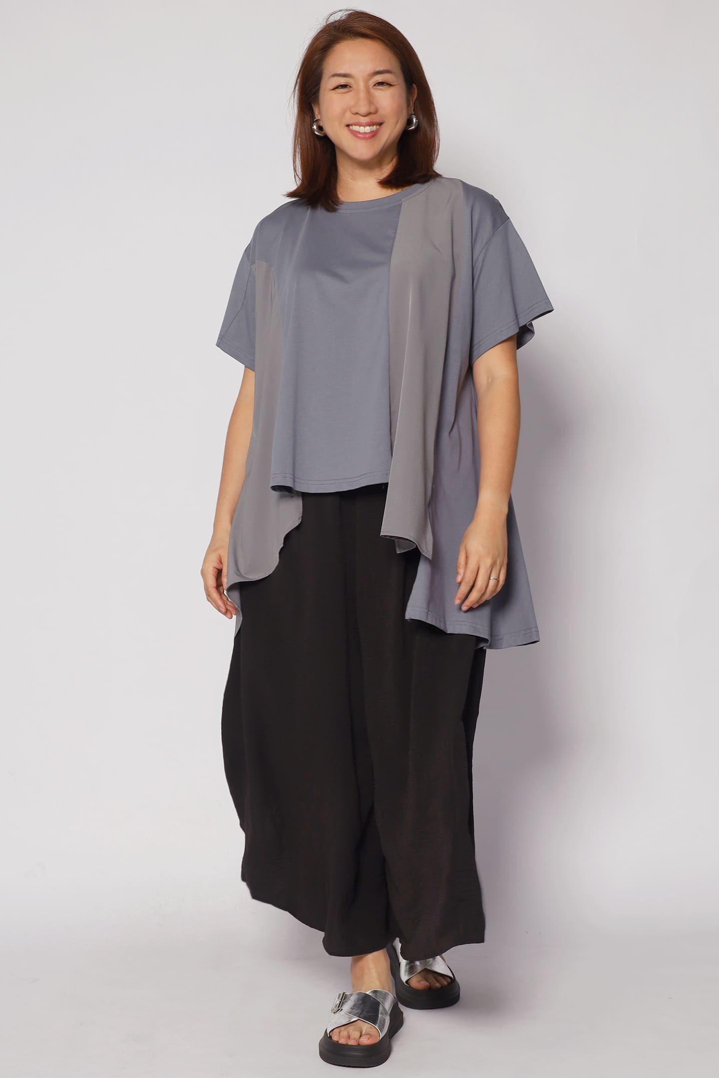 Backorders Ollie Asymmetrical Top in Grey