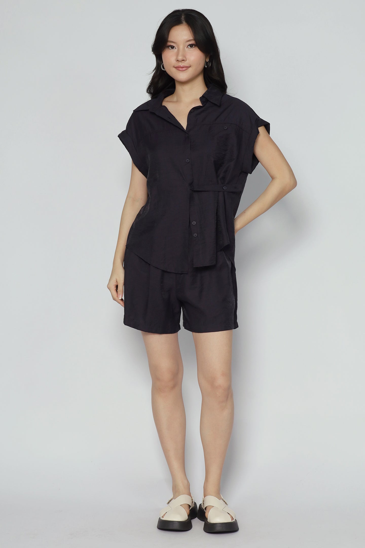 Perryu 2 in 1 Top and Shorts Set in Navy