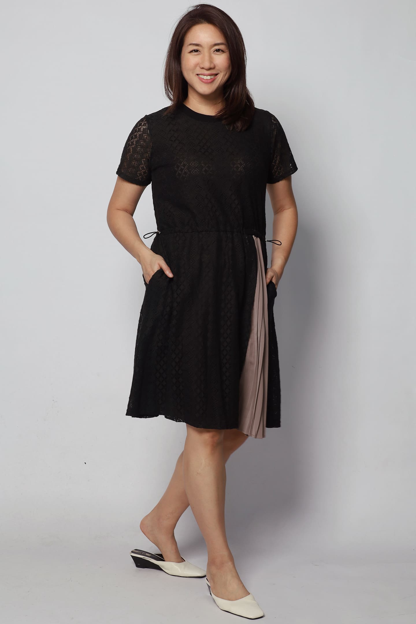 PO - Pearlie Lace Pleated Dress