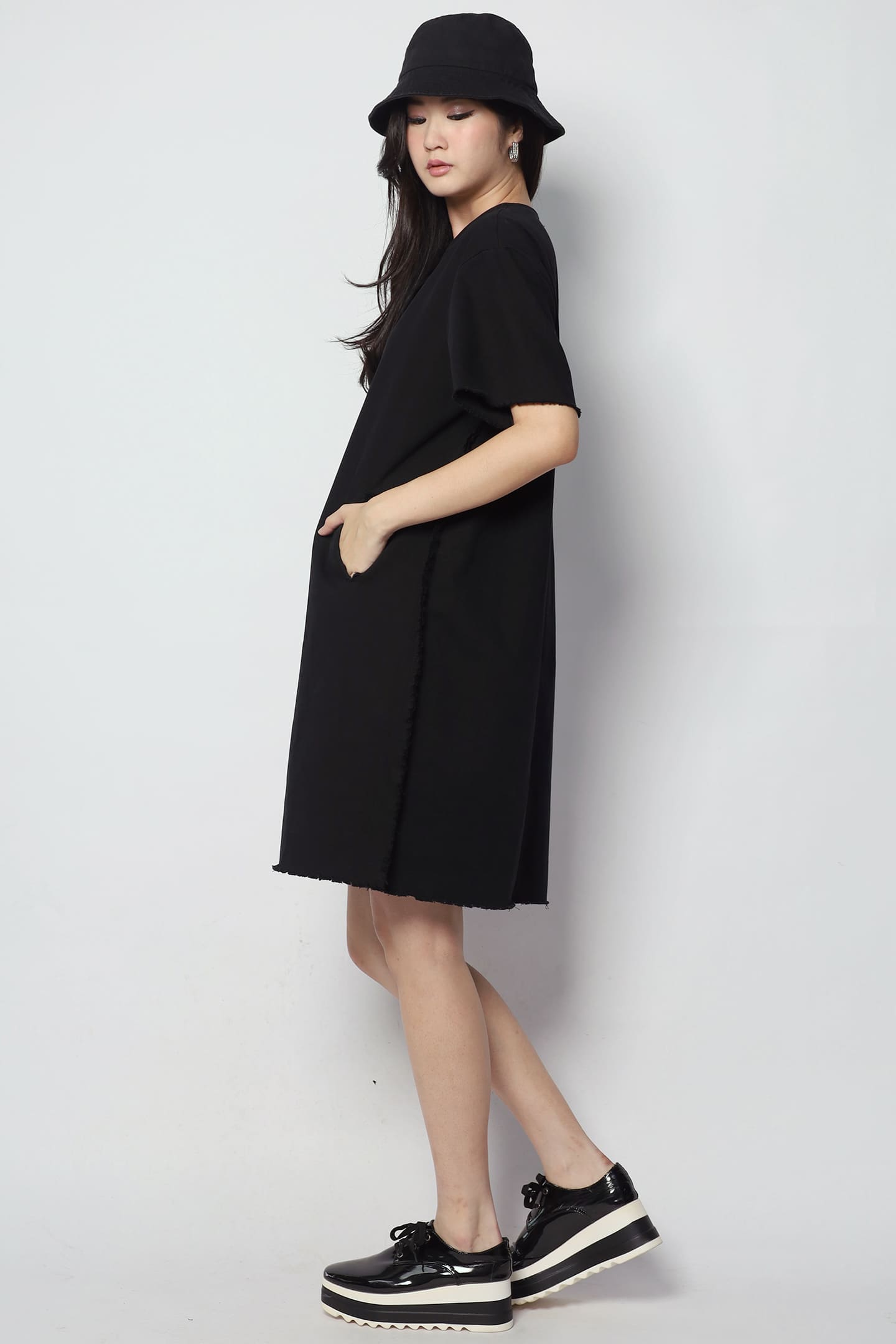 Pedro Denim Dress in Black