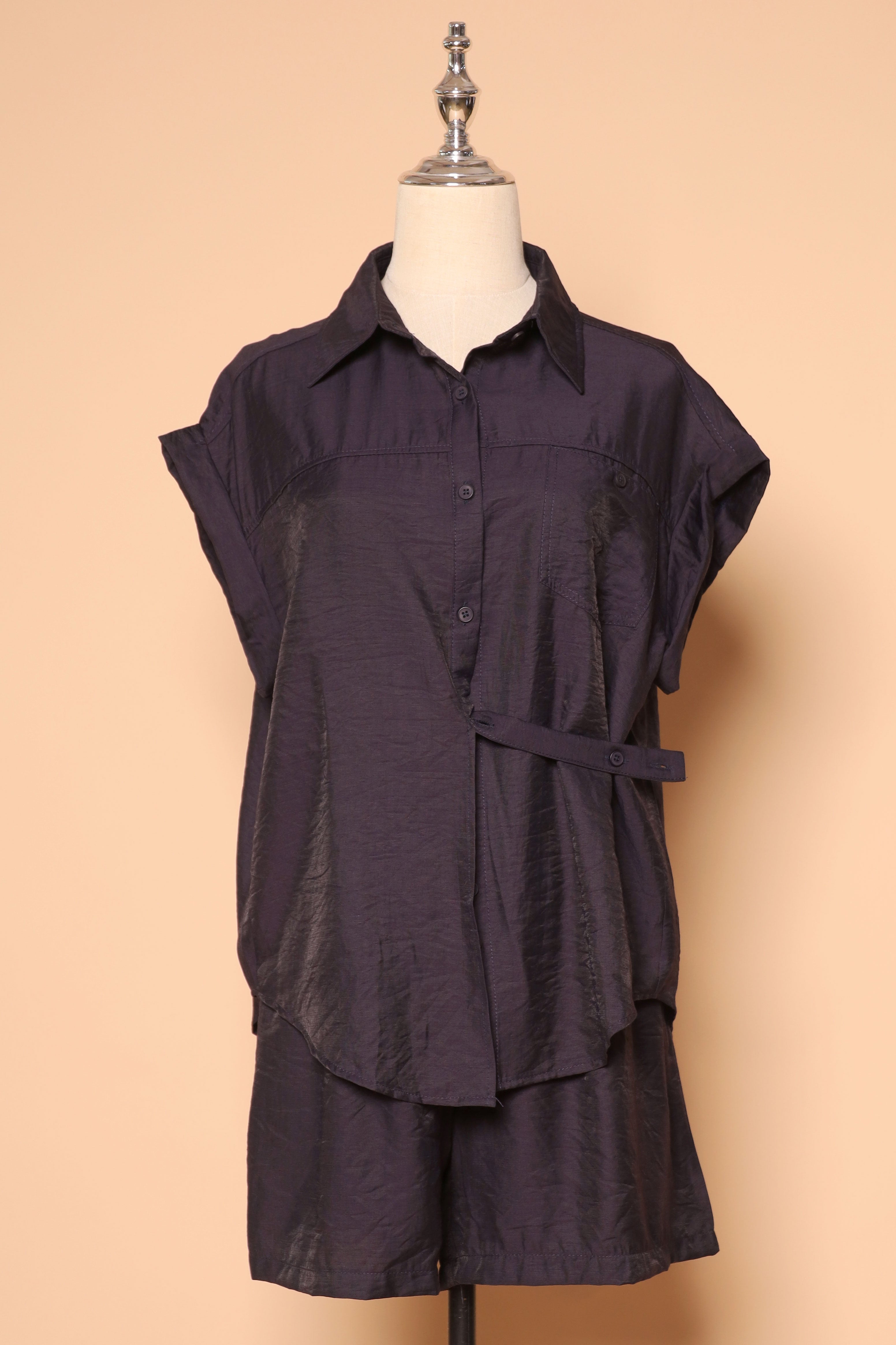 PO - Perryu 2 in 1 Top and Shorts Set in Navy