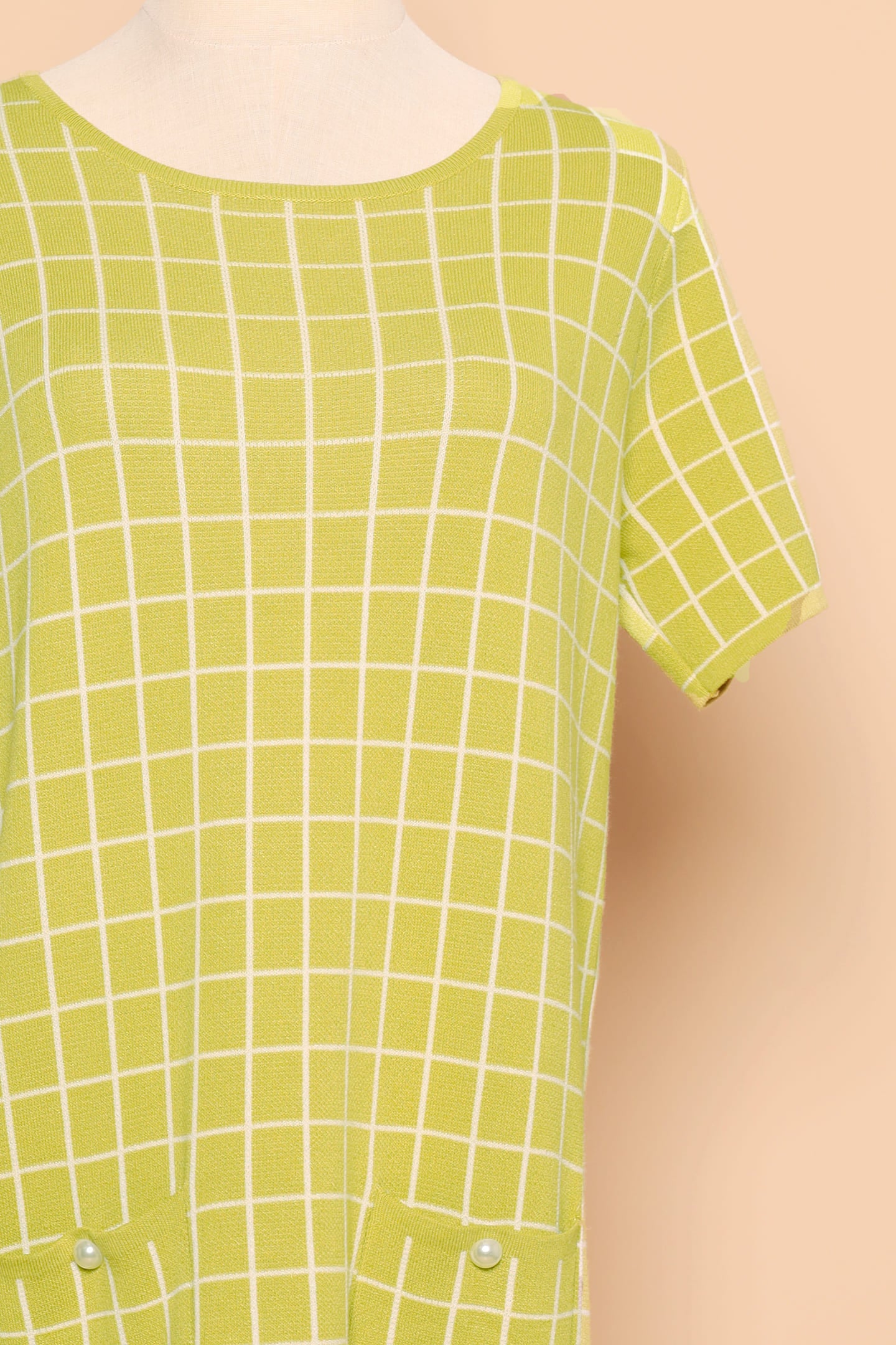 PO - Priya Checkered Knit Dress