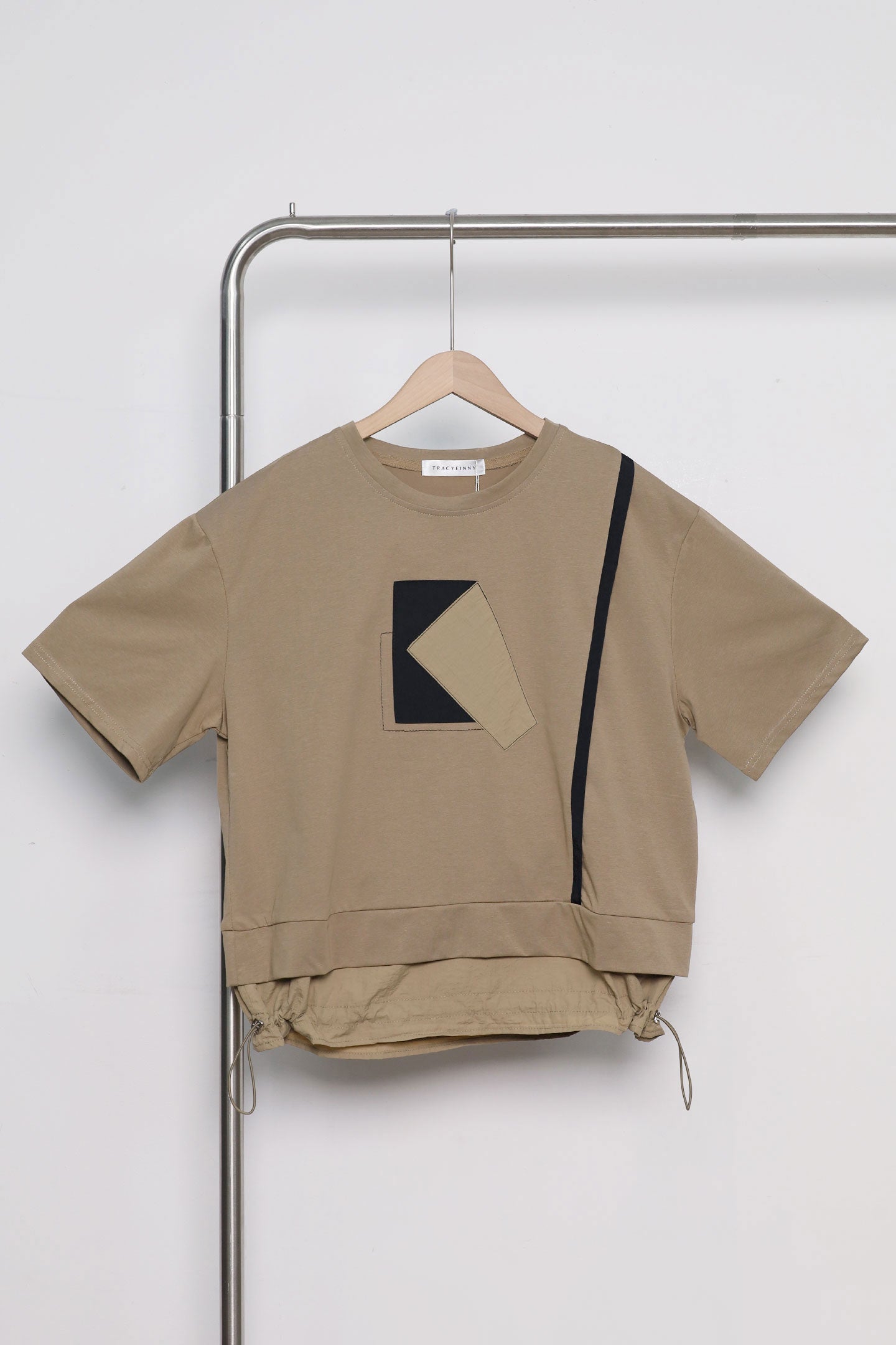 Easy by TE - Raffles Geometric Top in Khaki