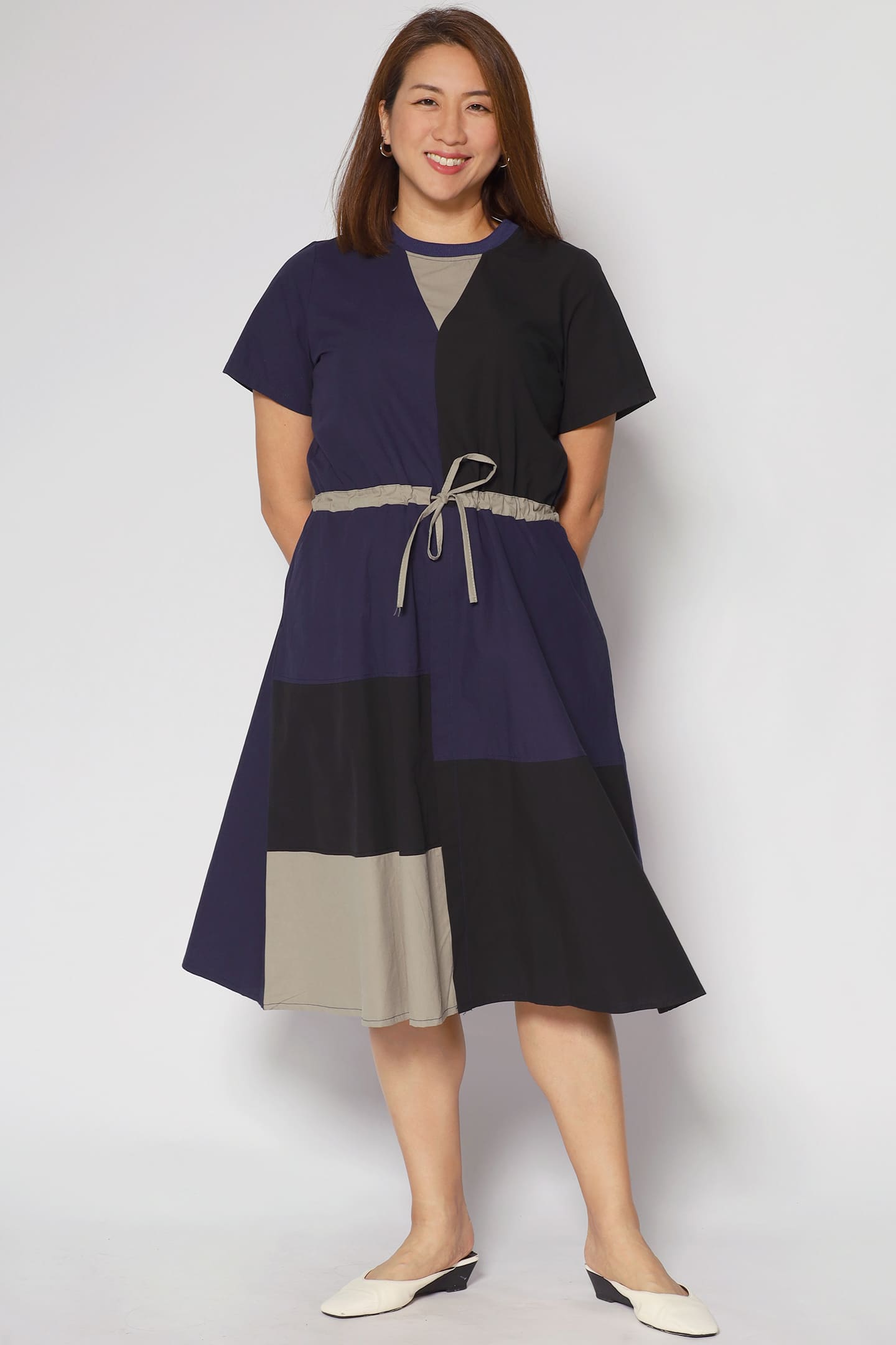 Raine Colourblock Dress in Blue