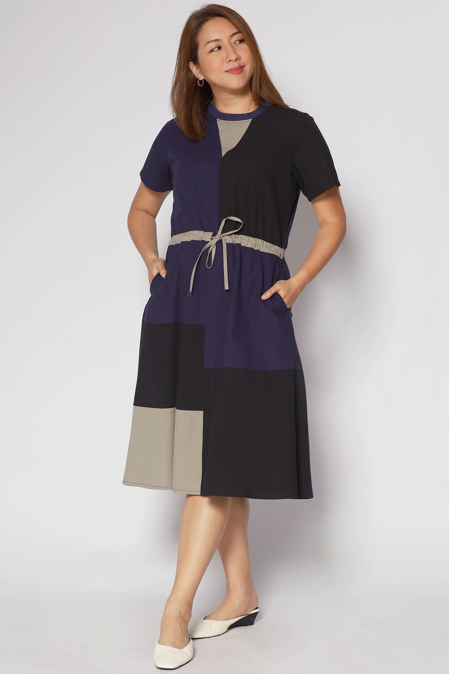 Raine Colourblock Dress in Blue