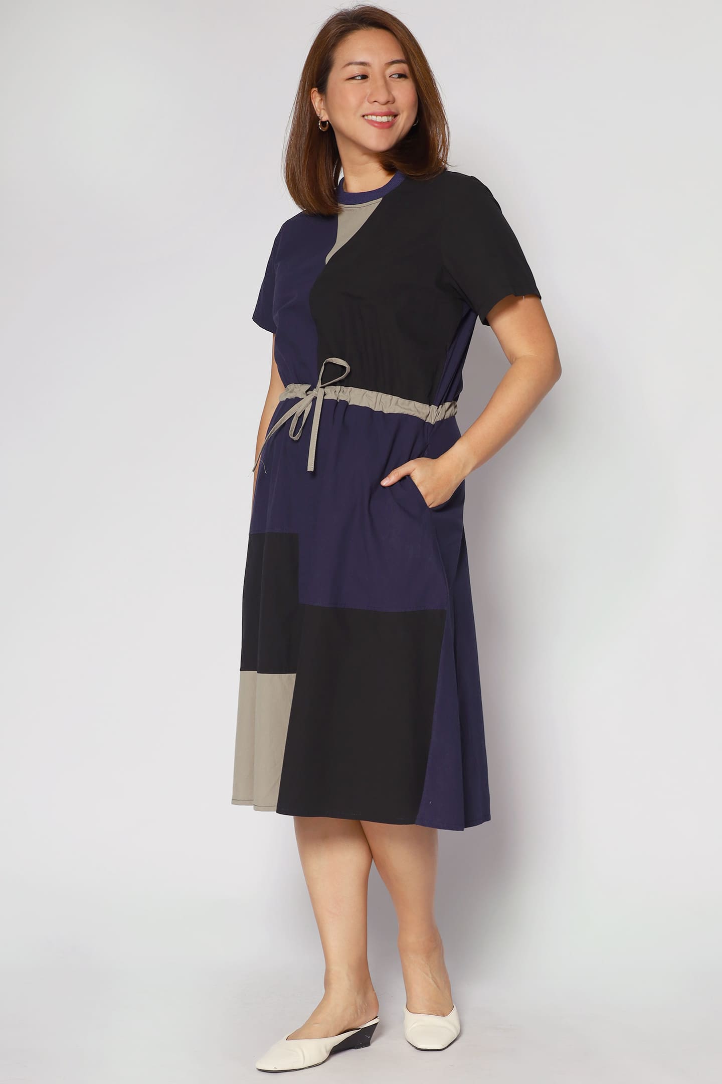 Raine Colourblock Dress in Blue