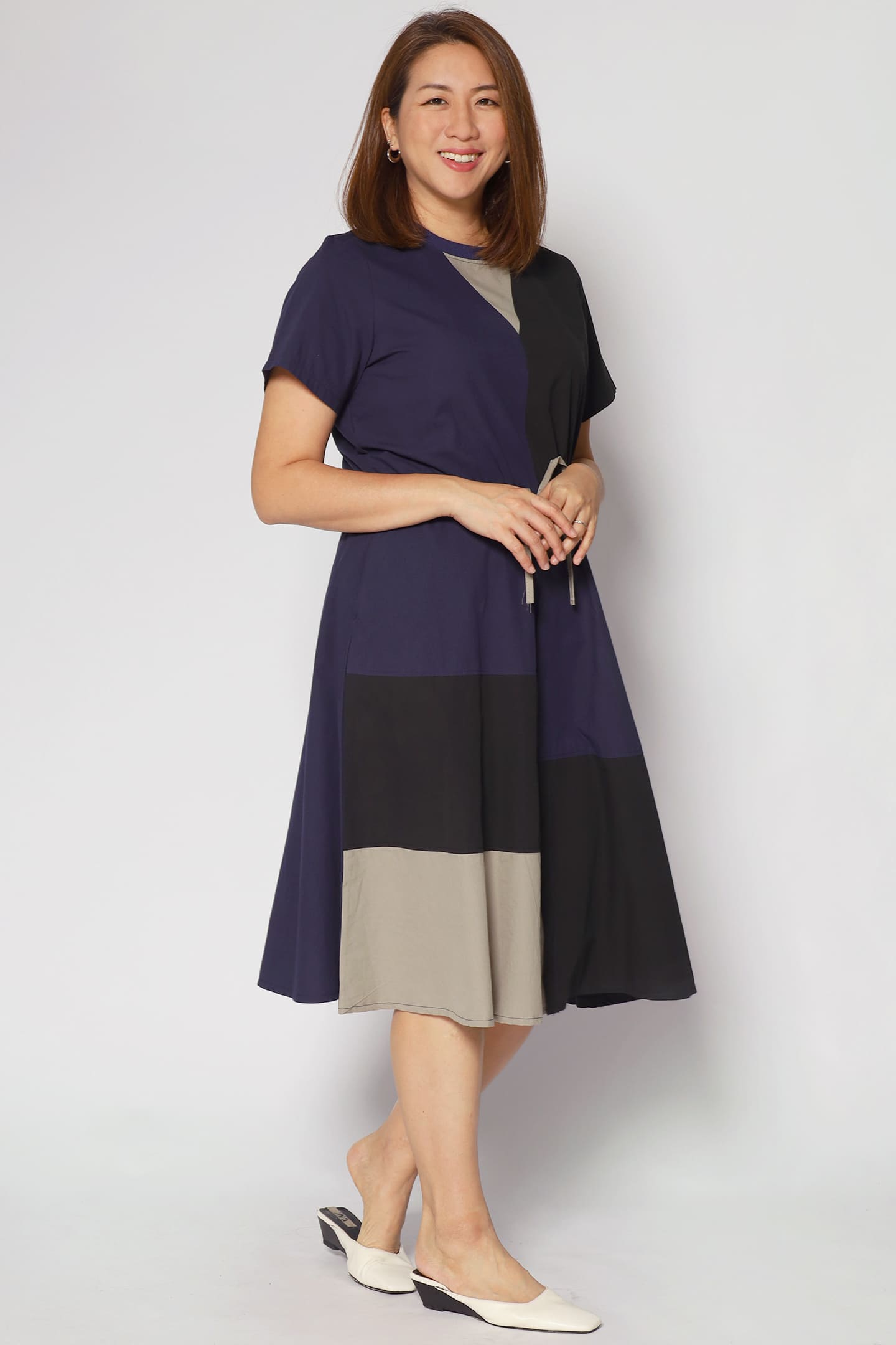 Raine Colourblock Dress in Blue