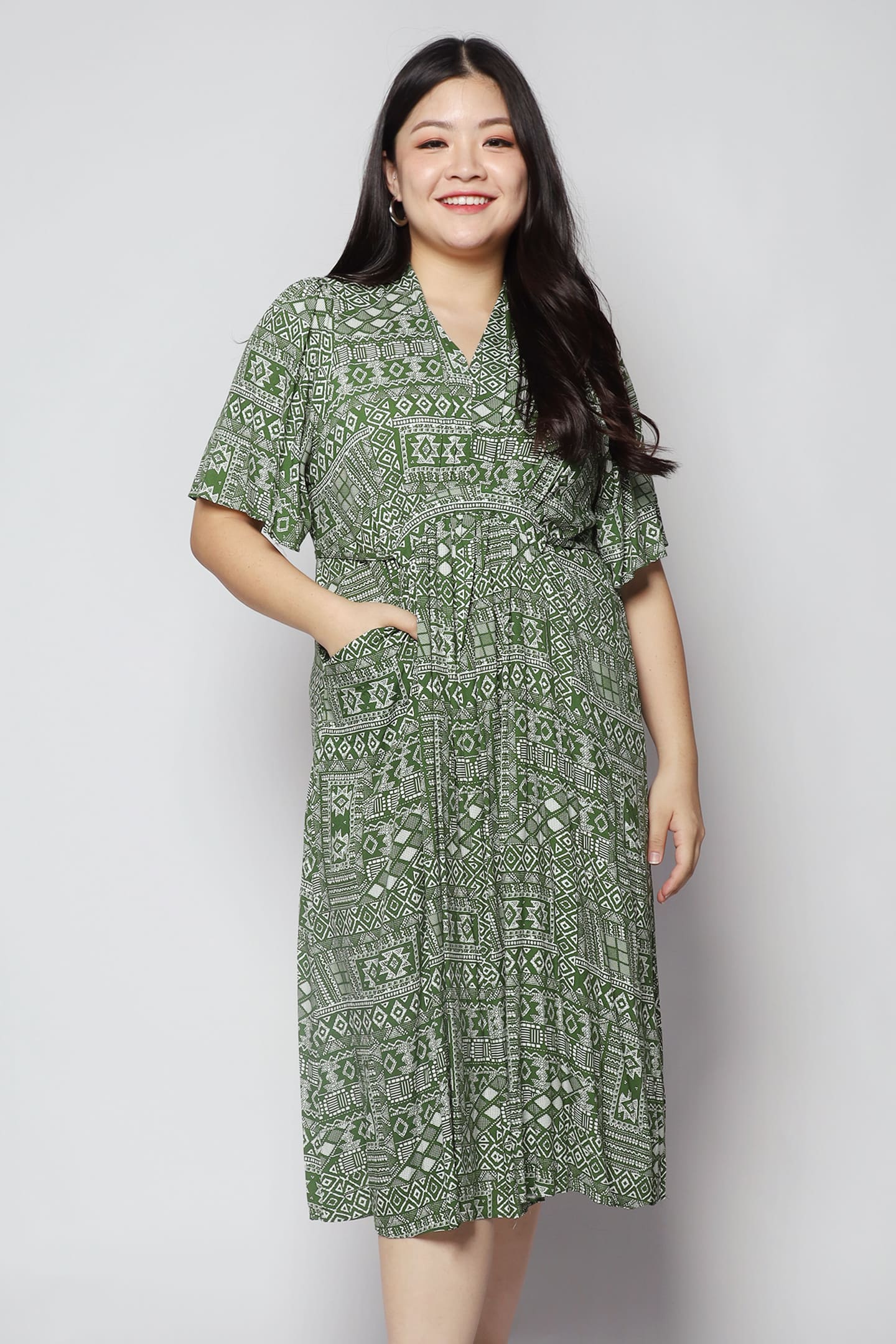 Rila Dress in Green Paisley