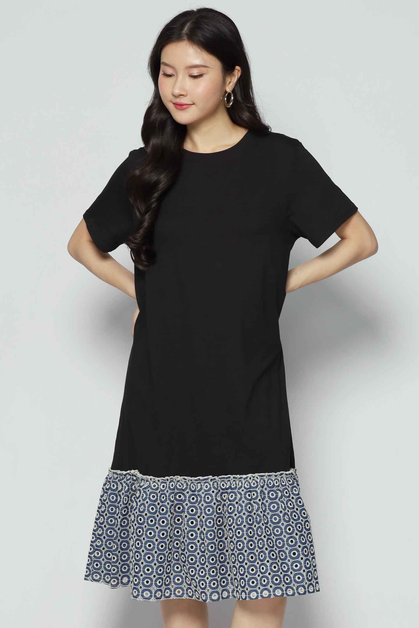 Robyn Dress in Denim Eyelet