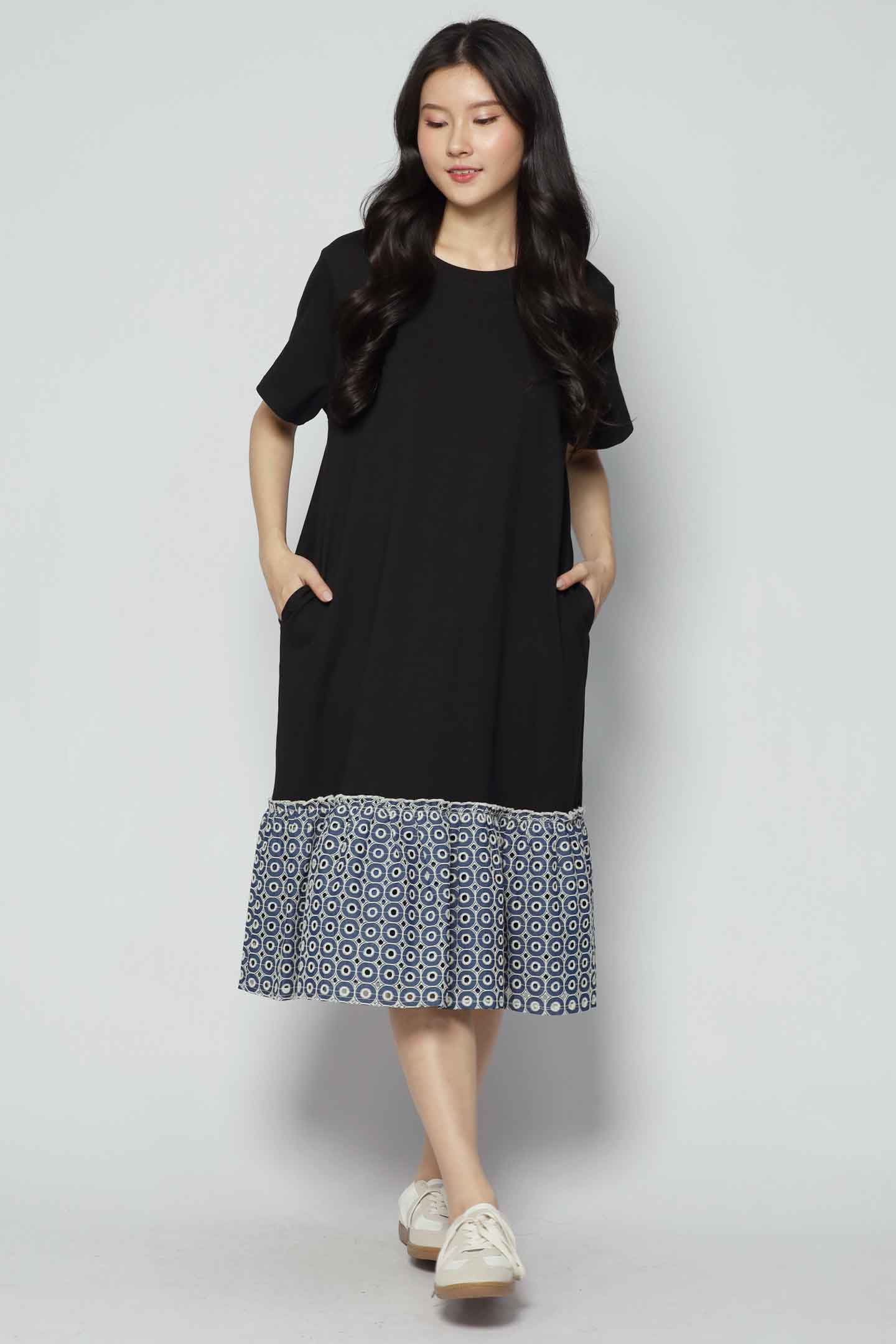 Robyn Dress in Denim Eyelet
