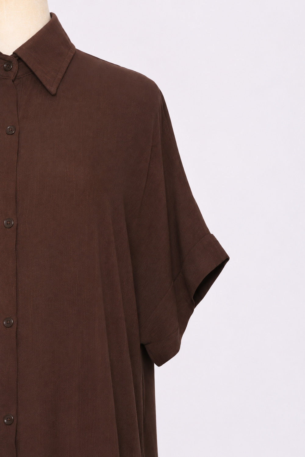 PO - Shanny Shirt Dress in Cocoa Brown