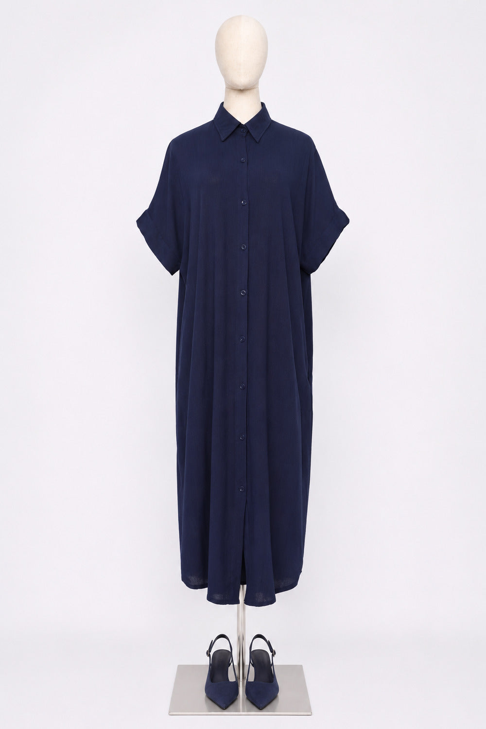 PO - Shanny Shirt Dress in Navy Blue