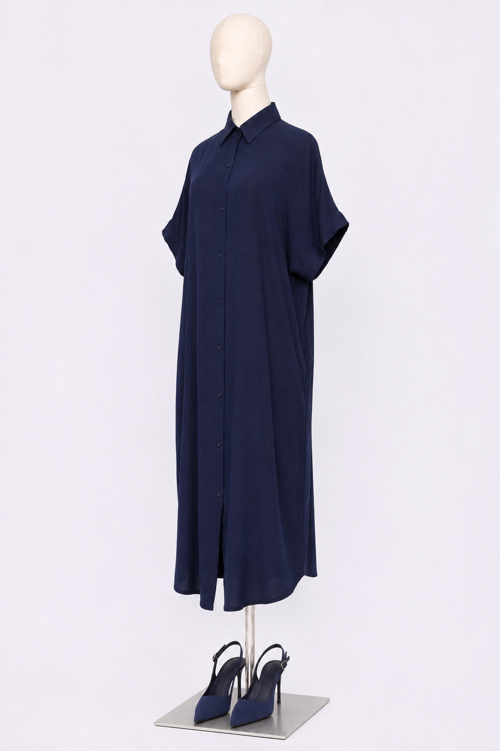 PO - Shanny Shirt Dress in Navy Blue