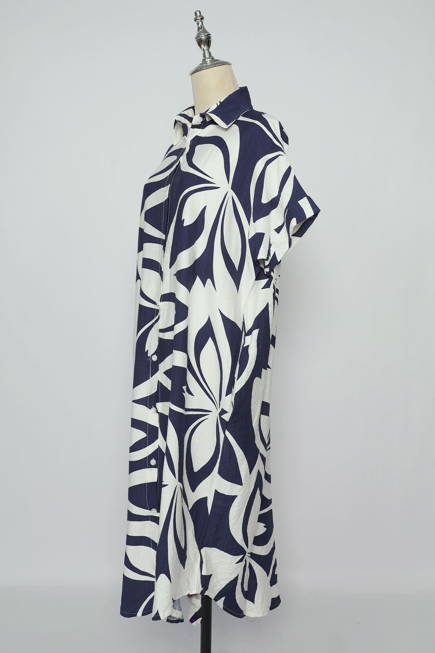 PO - Shanny Shirt Dress in Blue Hawaiian
