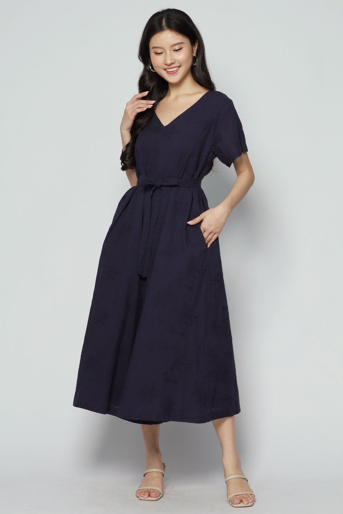 Shirokuro Jumpsuit in Blue Eyelet Dream