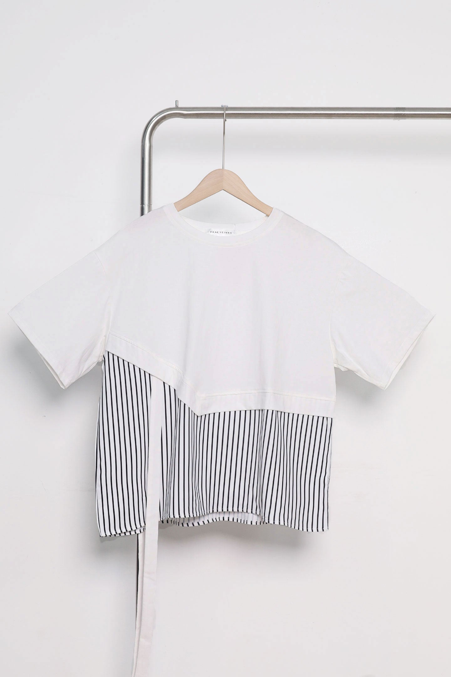 Easy by TE - Siglap Pinstripes Top in White
