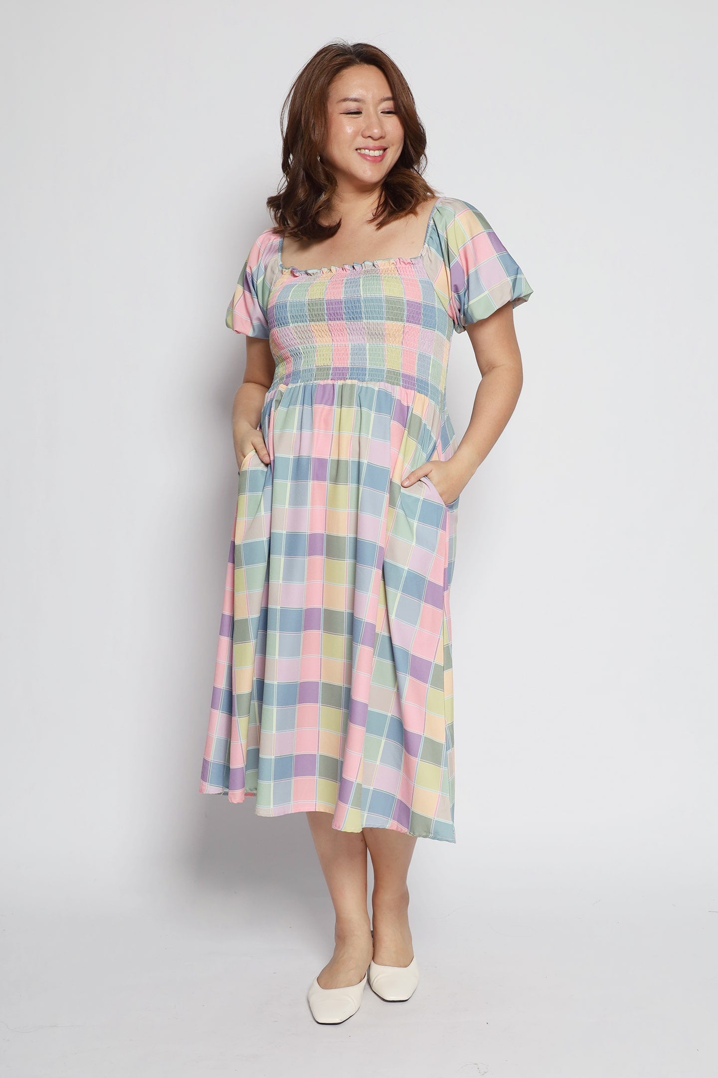 Sora Dress in Rainbow Checks