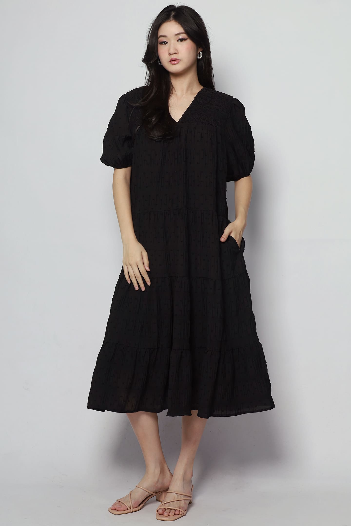 Sydney Dress in Black Texture