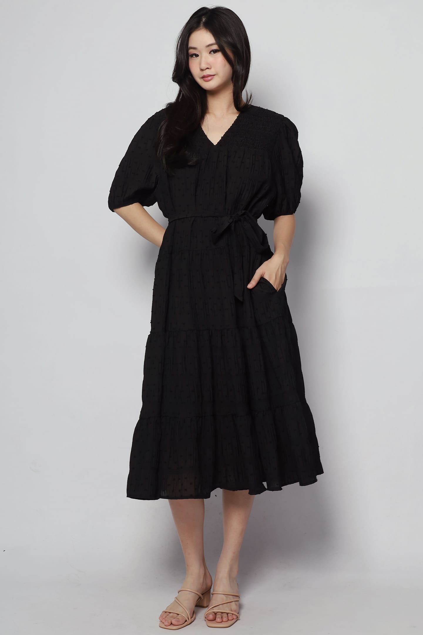 Sydney Dress in Black Texture