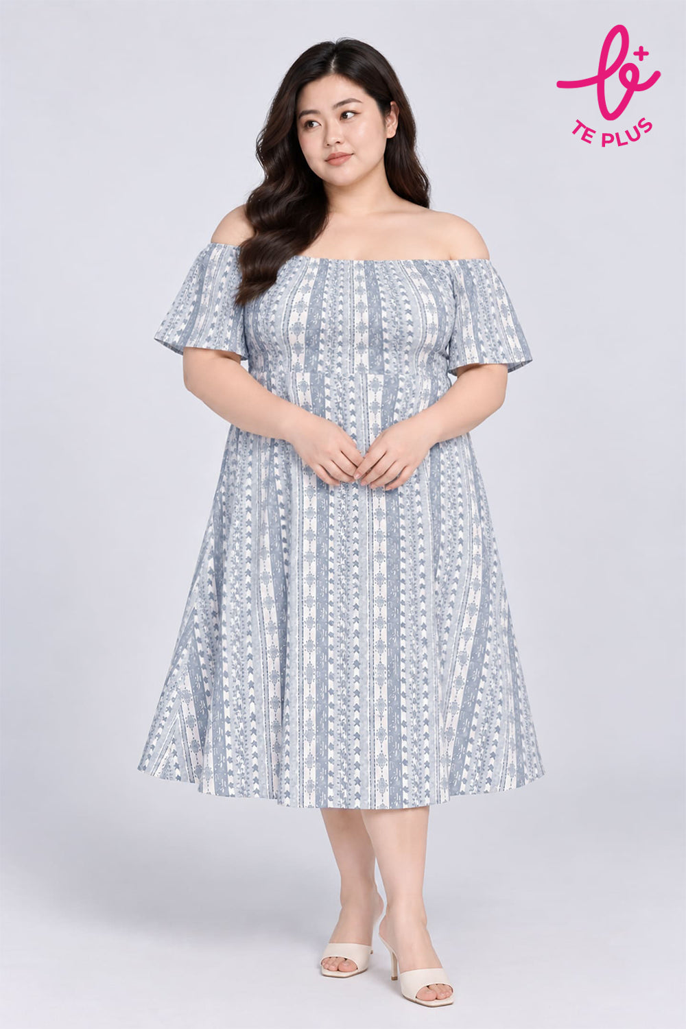 TE+ : Sora Dress in Willow Porcelain