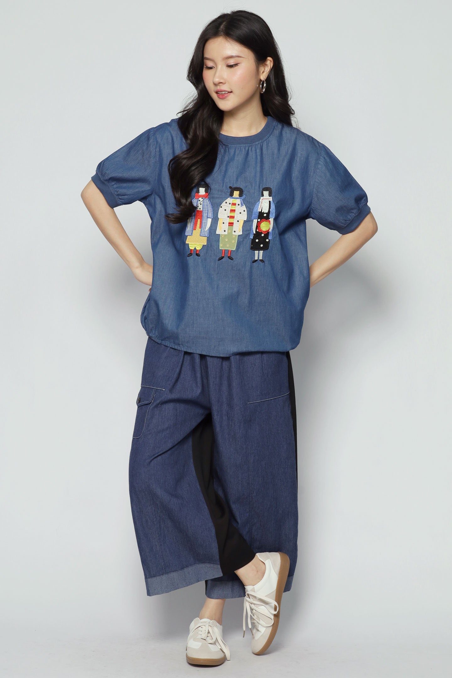 Trio Girl Denim Top