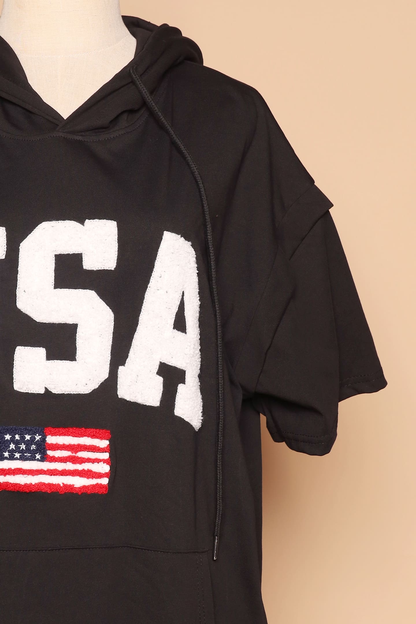 PO - USA Hoodie Dress in Black