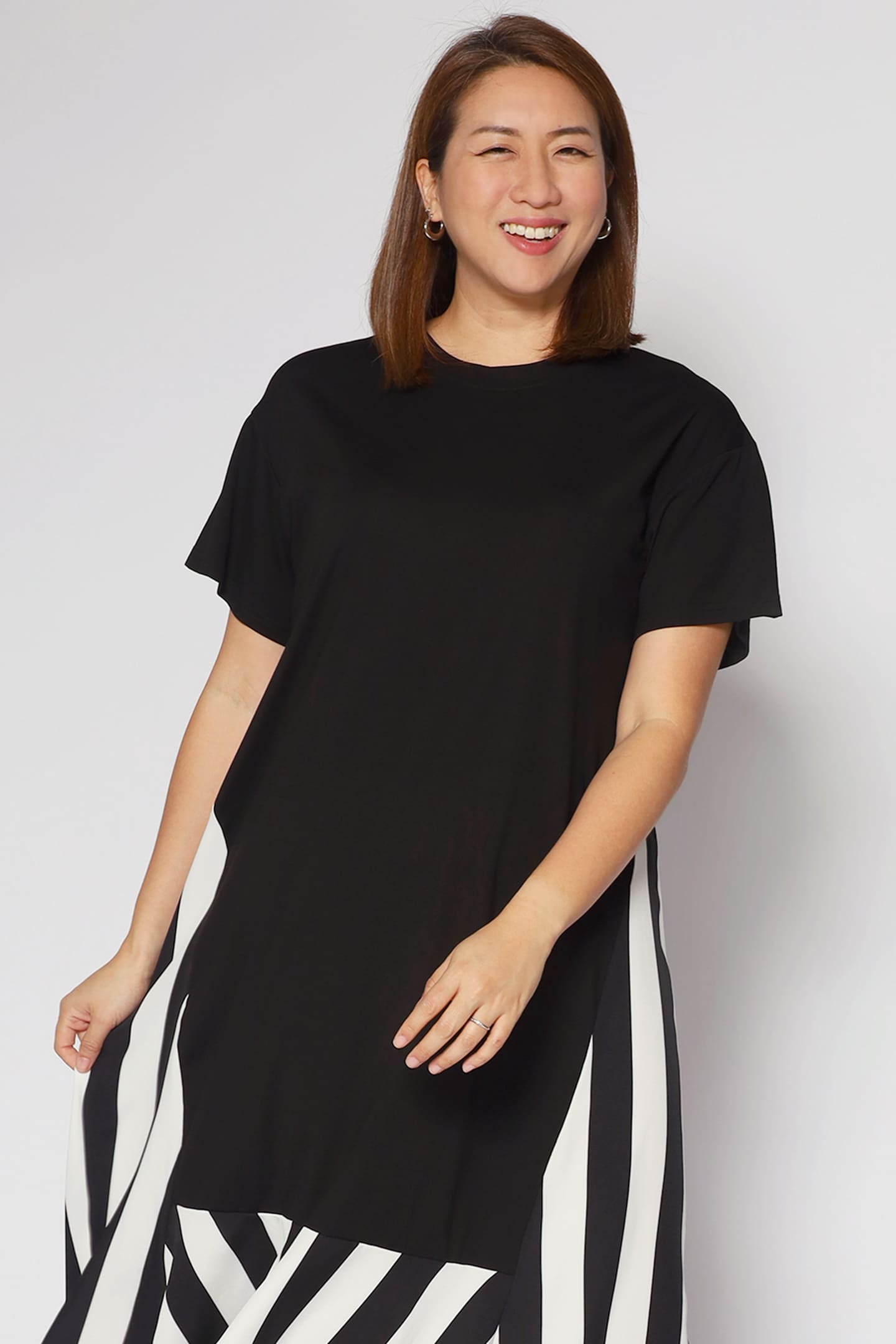 Backorders Wendy Stripes Dress in Black