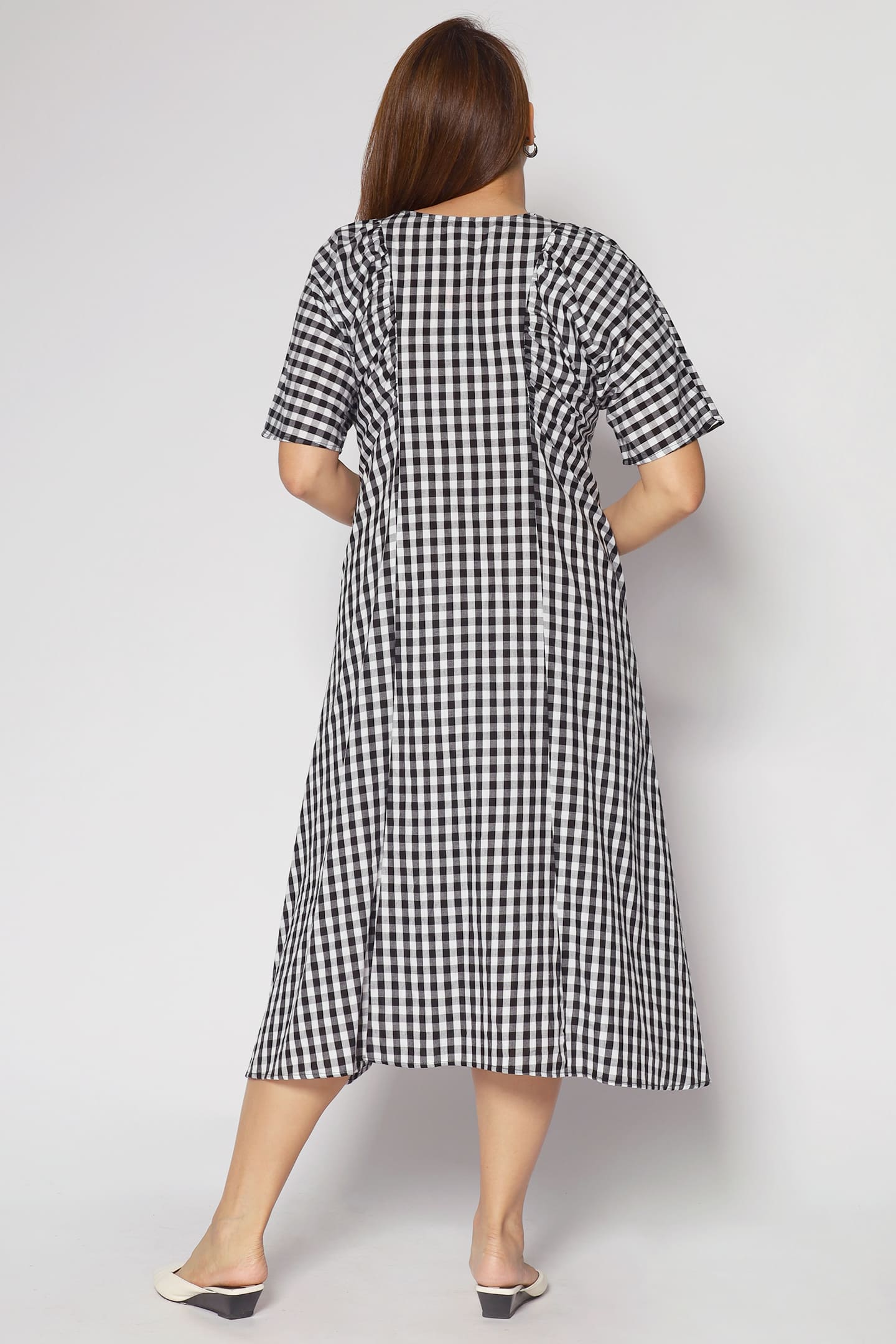 Whitney V Dress in Checkerboard