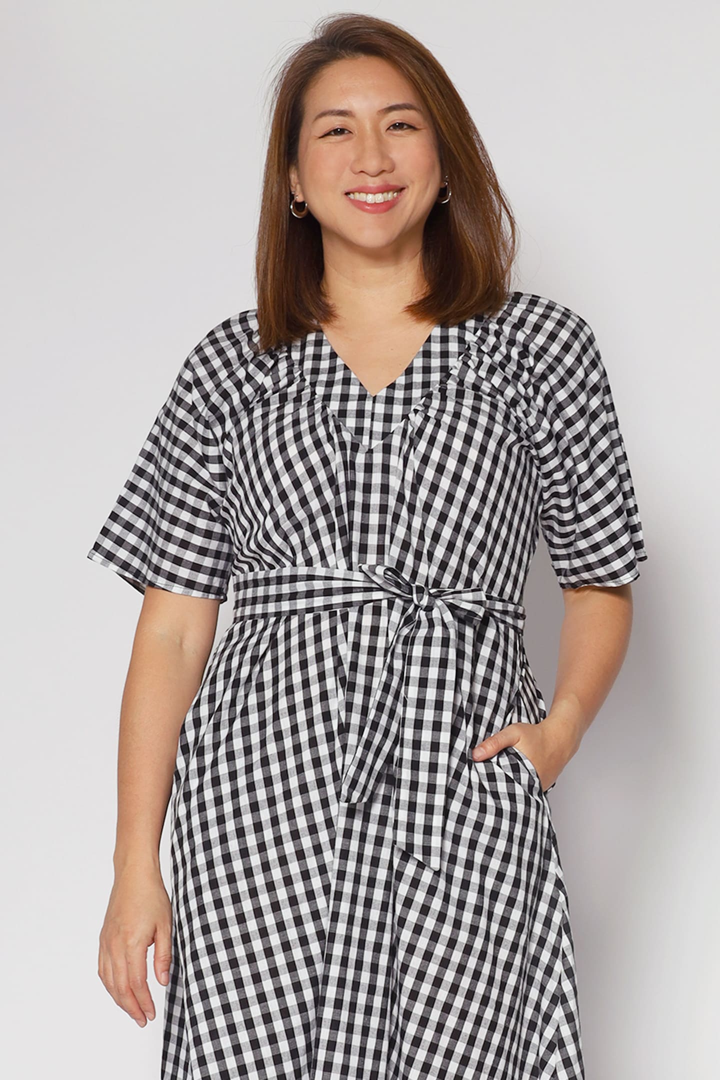 Whitney V Dress in Checkerboard