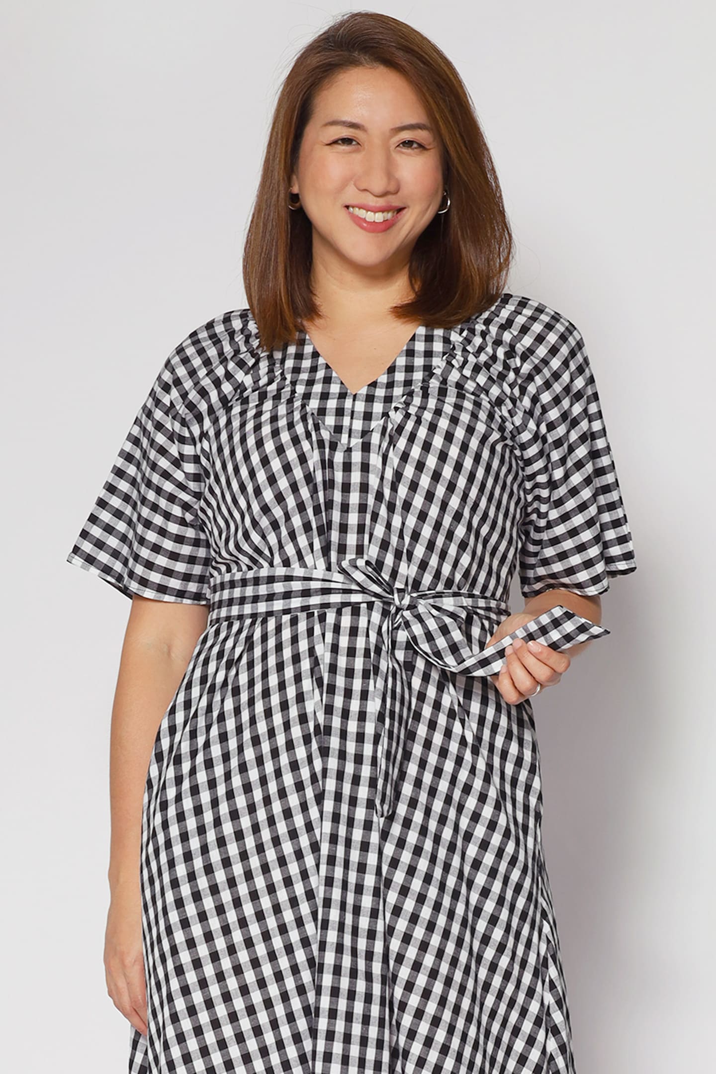 Whitney V Dress in Checkerboard