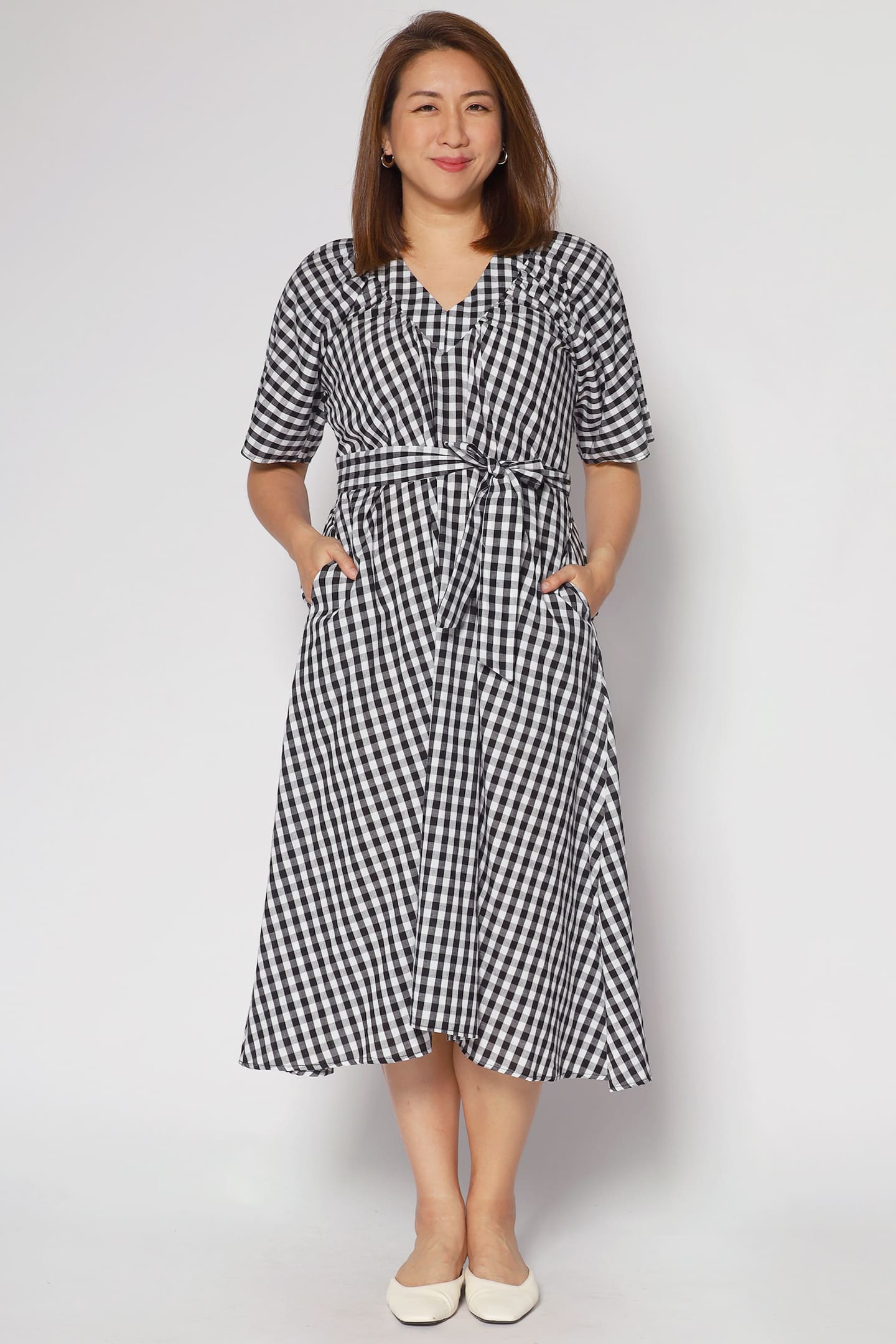 Whitney V Dress in Checkerboard