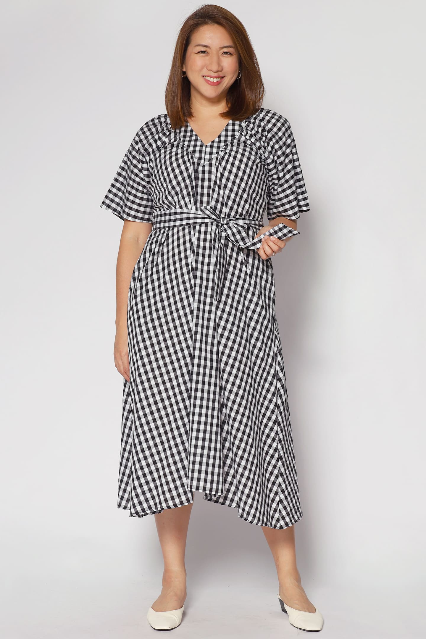 Whitney V Dress in Checkerboard