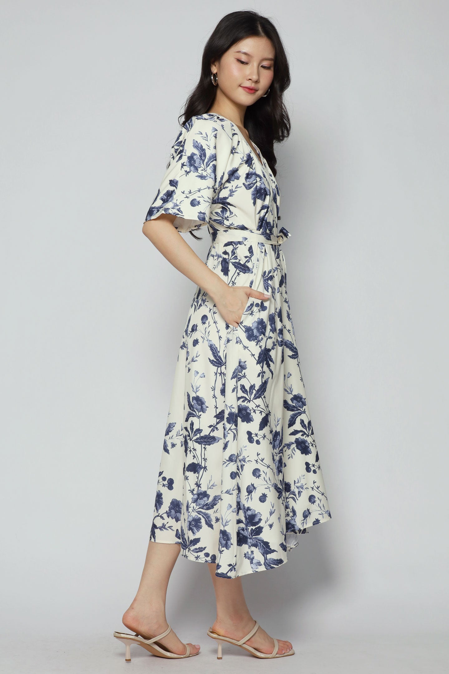 Backorders - Whitney V Dress in Porcelain