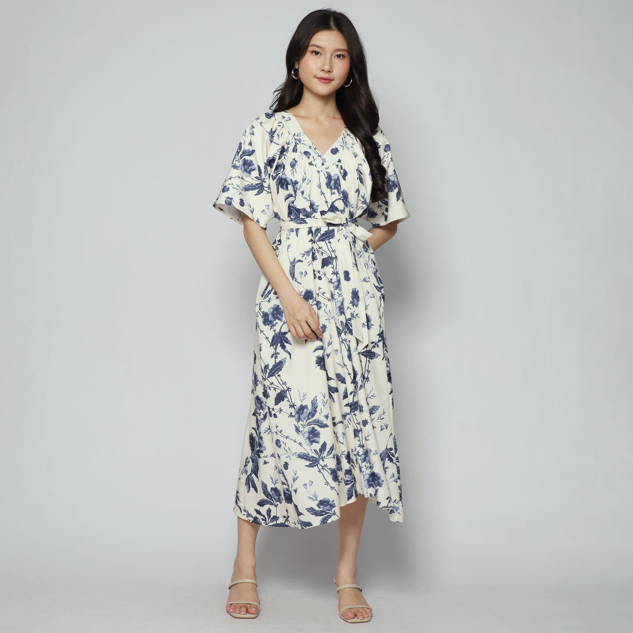 Backorders - Whitney V Dress in Porcelain