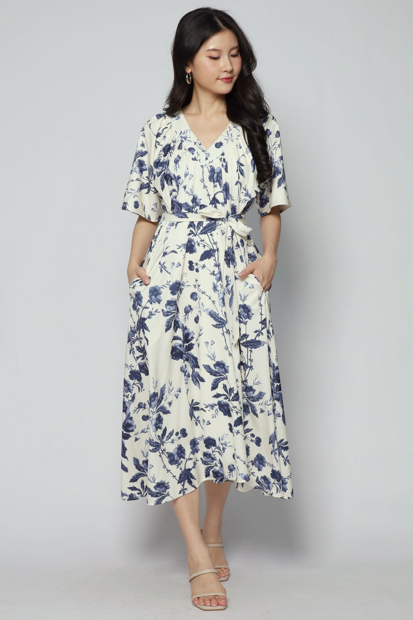 Backorders - Whitney V Dress in Porcelain