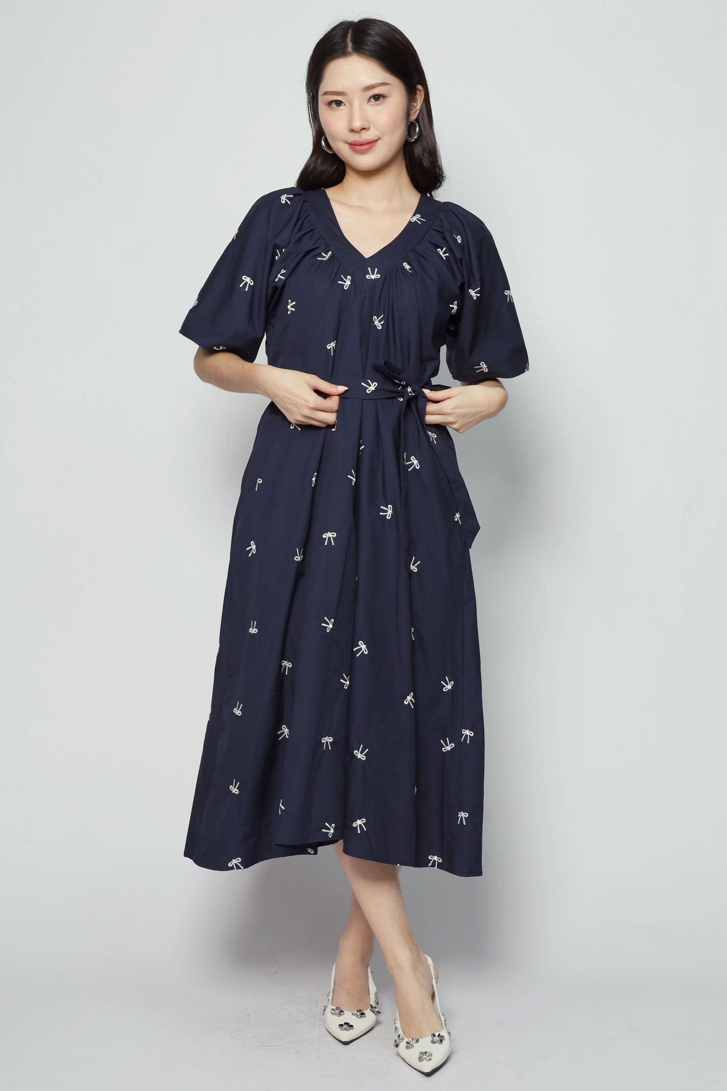 Whitney V Dress in Ribbon Bloom