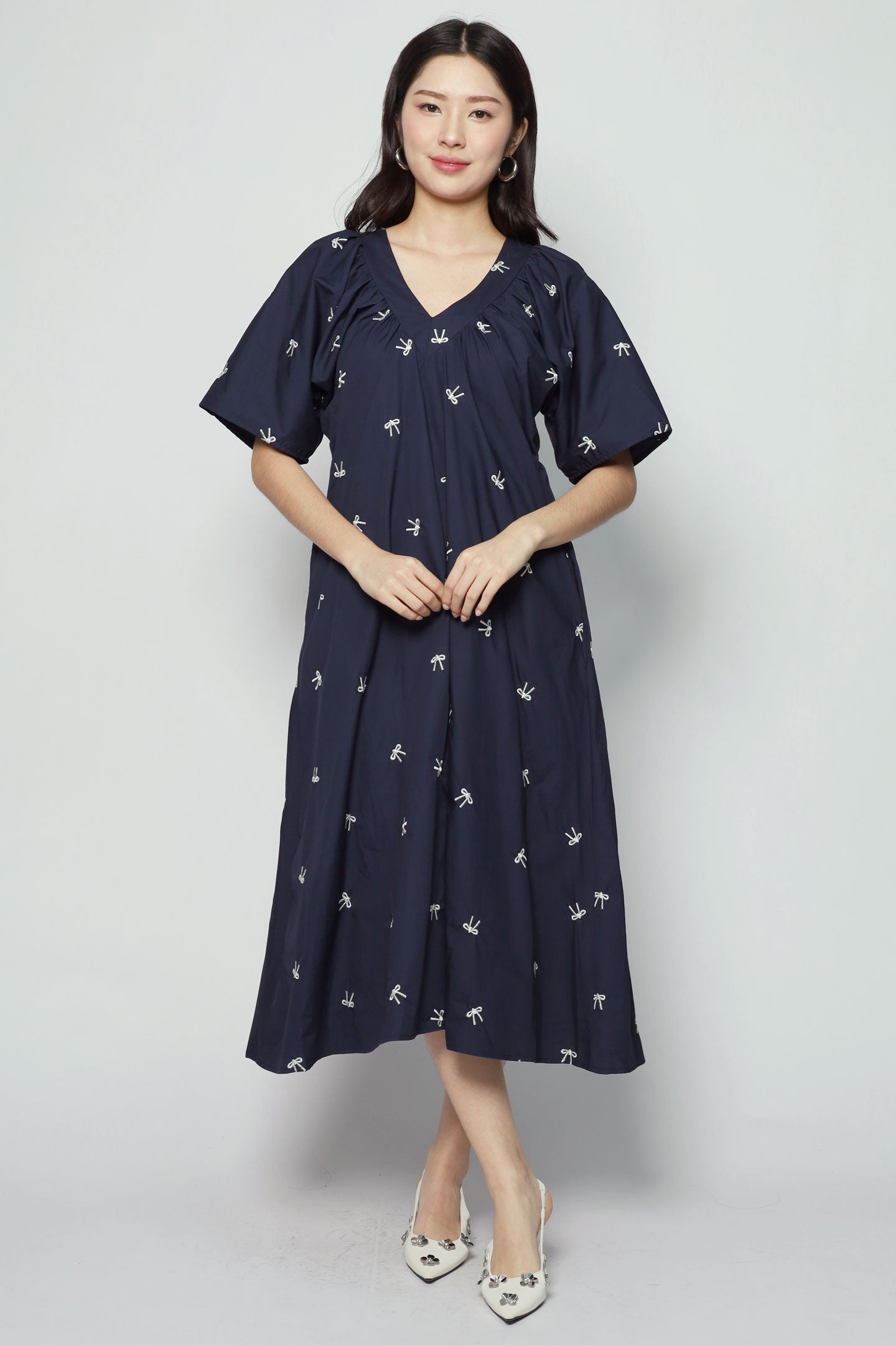Whitney V Dress in Ribbon Bloom