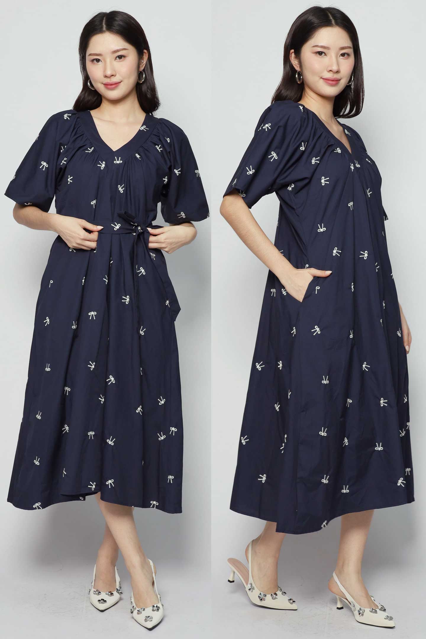 Whitney V Dress in Ribbon Bloom